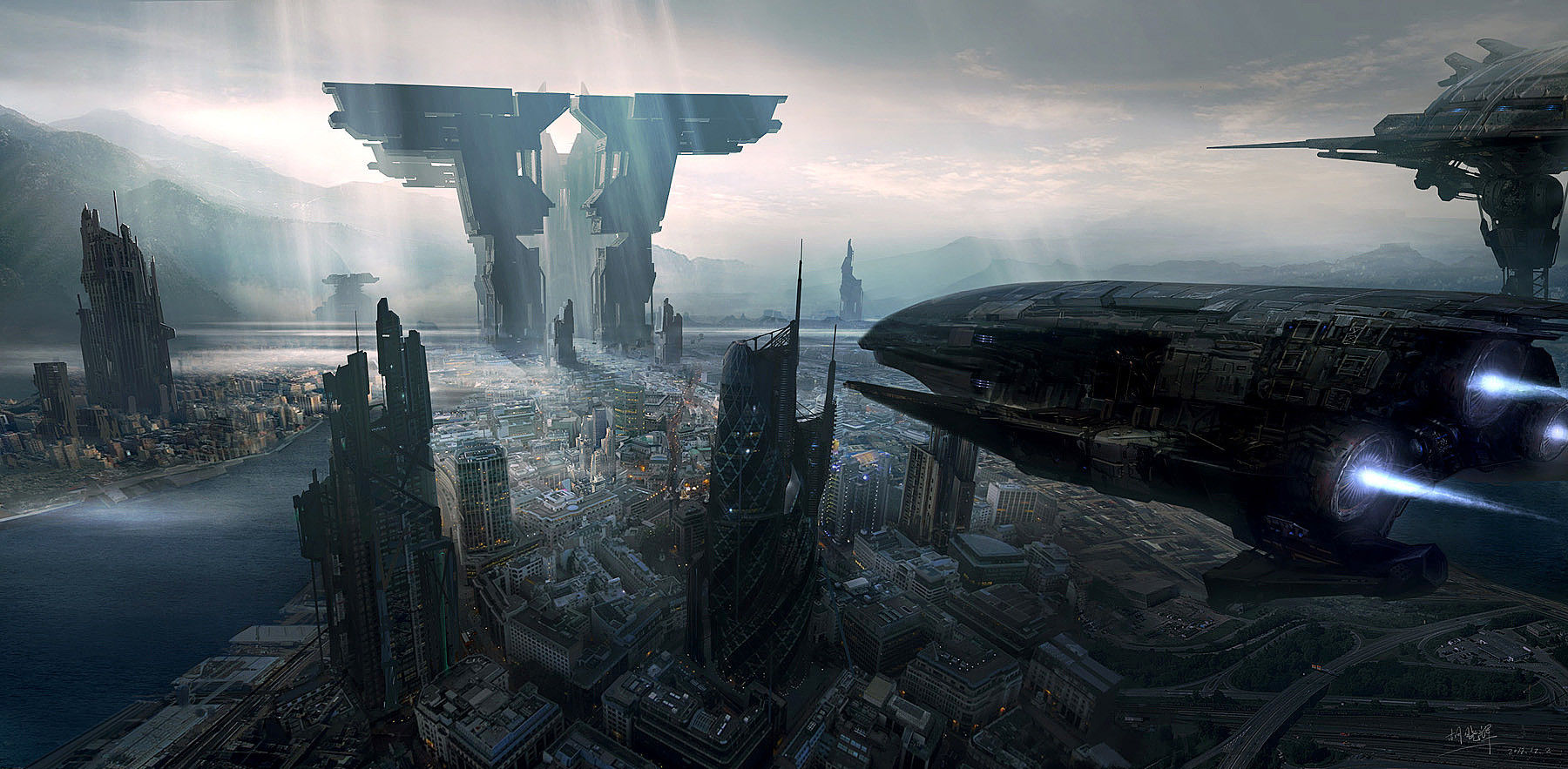 Wallpaper #shcGPpMBPLD5_VENWN5x279 The Science Fiction Art of Xiaohui Hu Digital Art