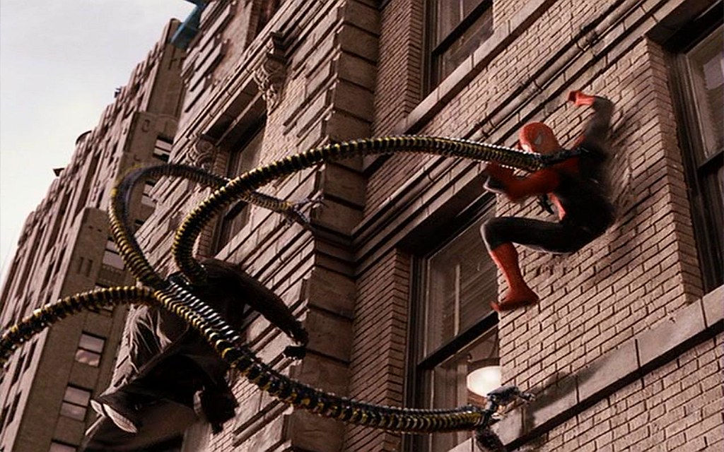 Wallpaper #Zrgr2pIBJvJKYCmE8vAv76 Doc Ock Fighting Spider Man Spider Man 2 2004 Guardian Images