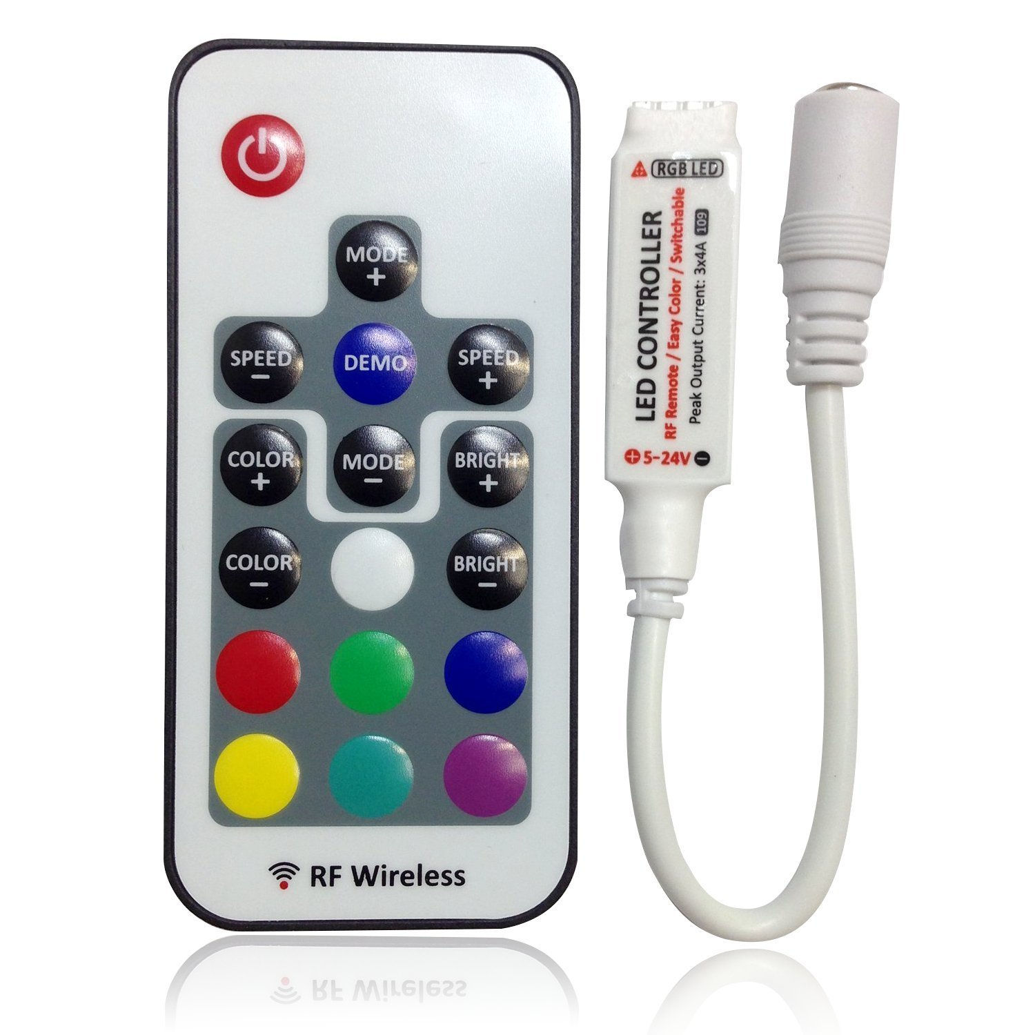 Wallpaper #J2chC5MBSpphPi3-VNjy324 Mini Rf Rgb LED Controller Dimmer DC 5v 24v 12a 17 Keys Wireless Remote