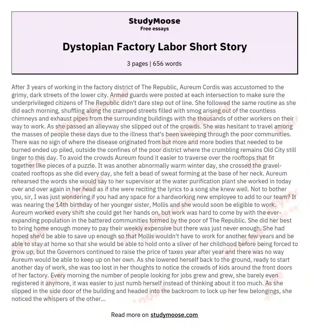 Wallpaper #NWcH9pIBSpphPi3-kYJt70 Dystopian Factory Labor Short Story Free Essay Example