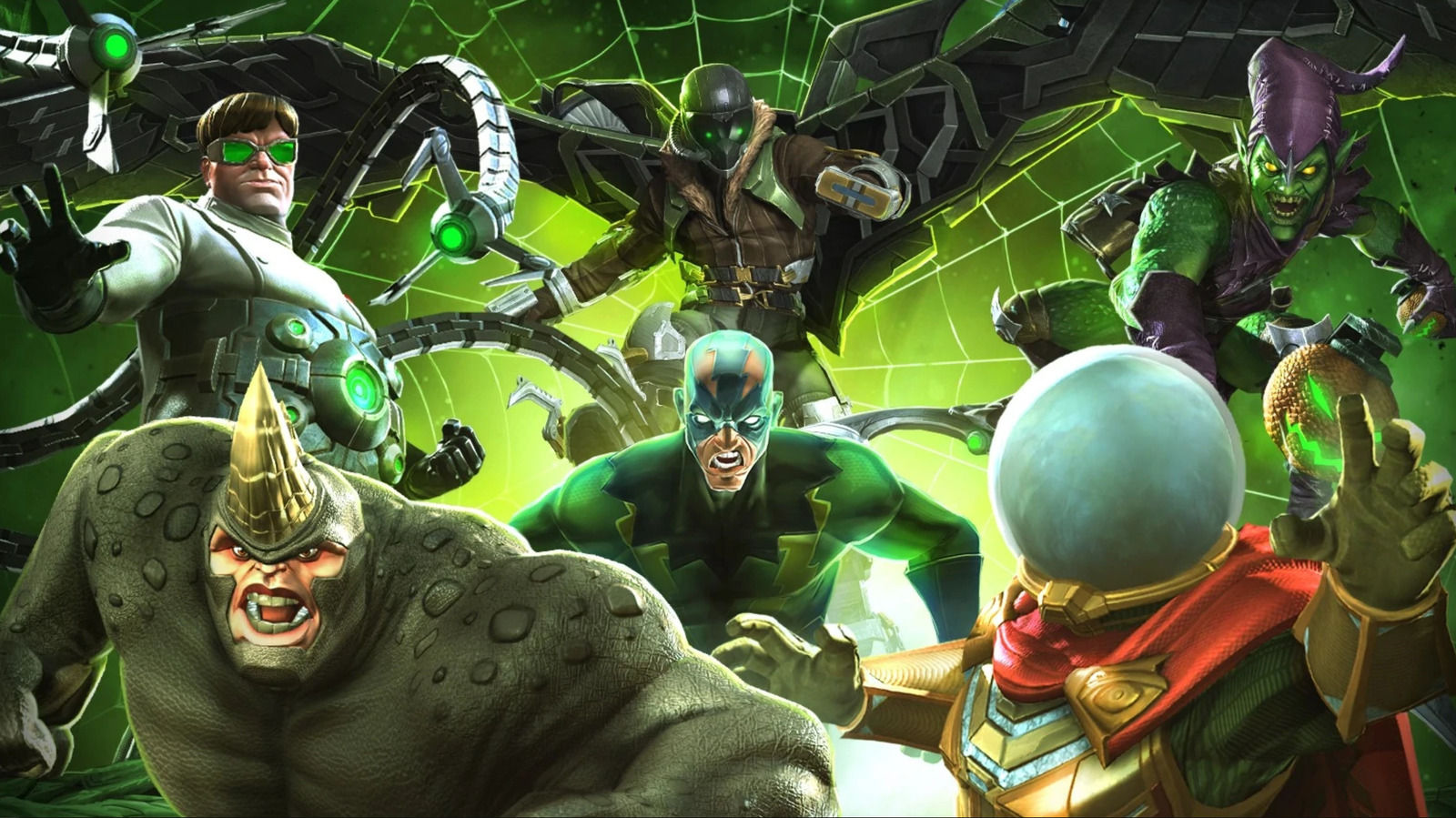 Wallpaper #ceb46 1920x1080 Spiderman vs Sinister Six Art Laptop Full HD 1080p HD 4K