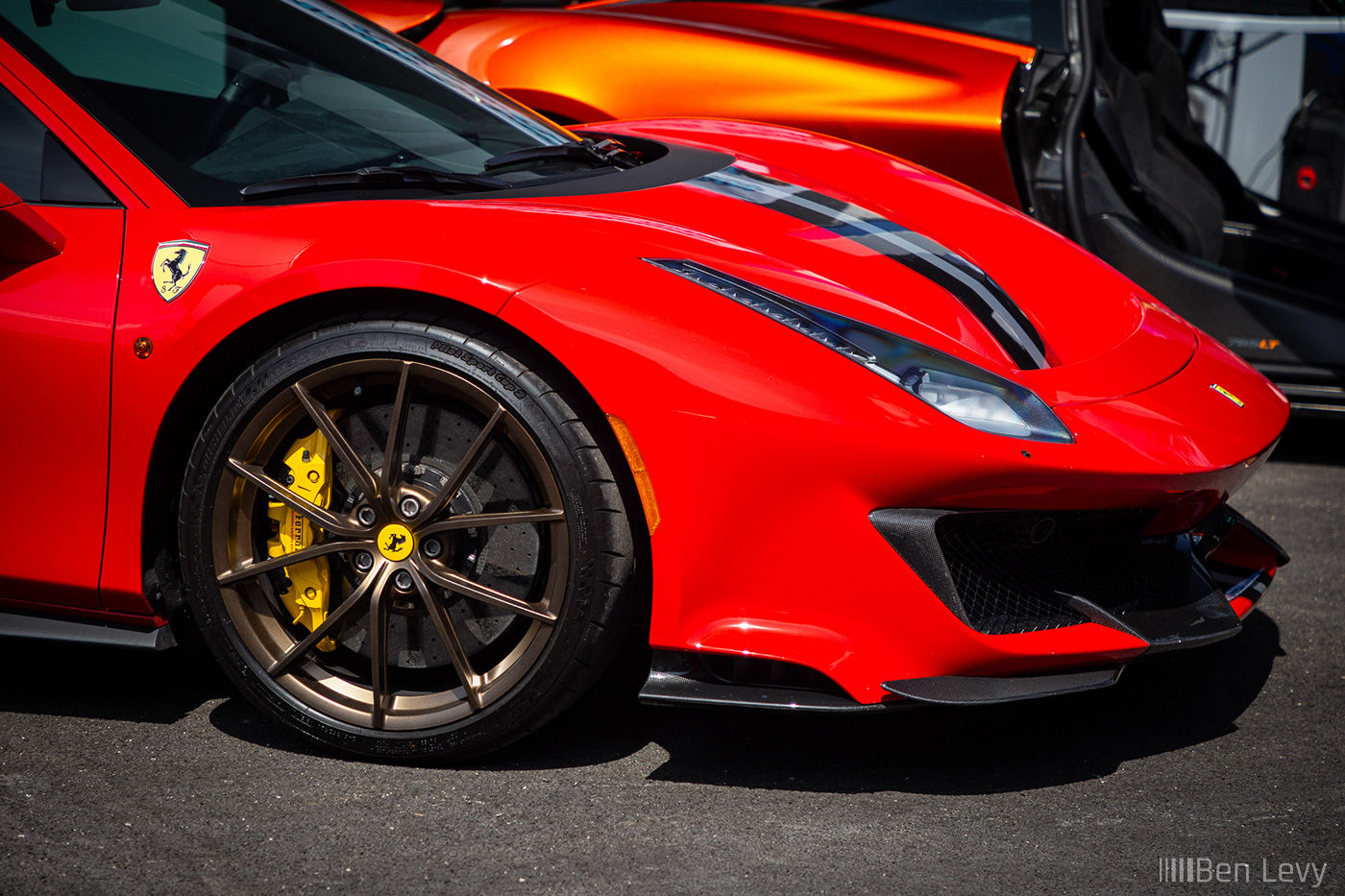 Wallpaper #82f965IBSpphPi3-Fk-n71 Detailed Shot of the Front of a Red Ferrari 488 Pista Benlevycom