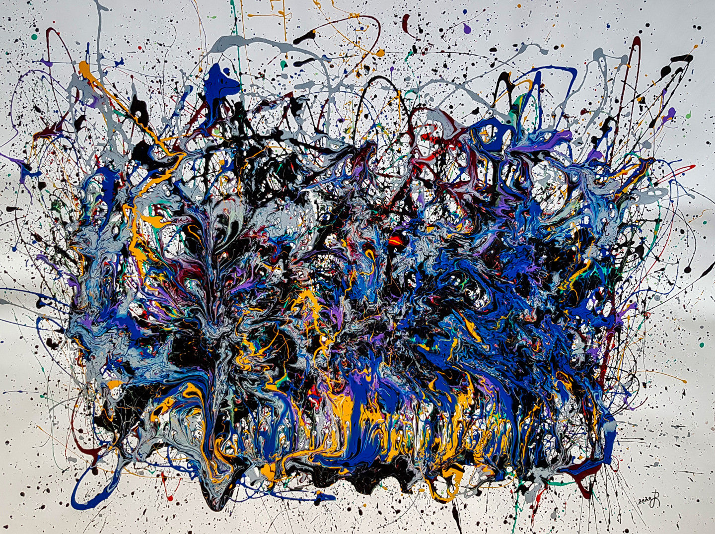 Wallpaper #F2e4DJMBSpphPi3-j-D517 Reversion Style of Jackson Pollock Painting by Retne Artmajeur