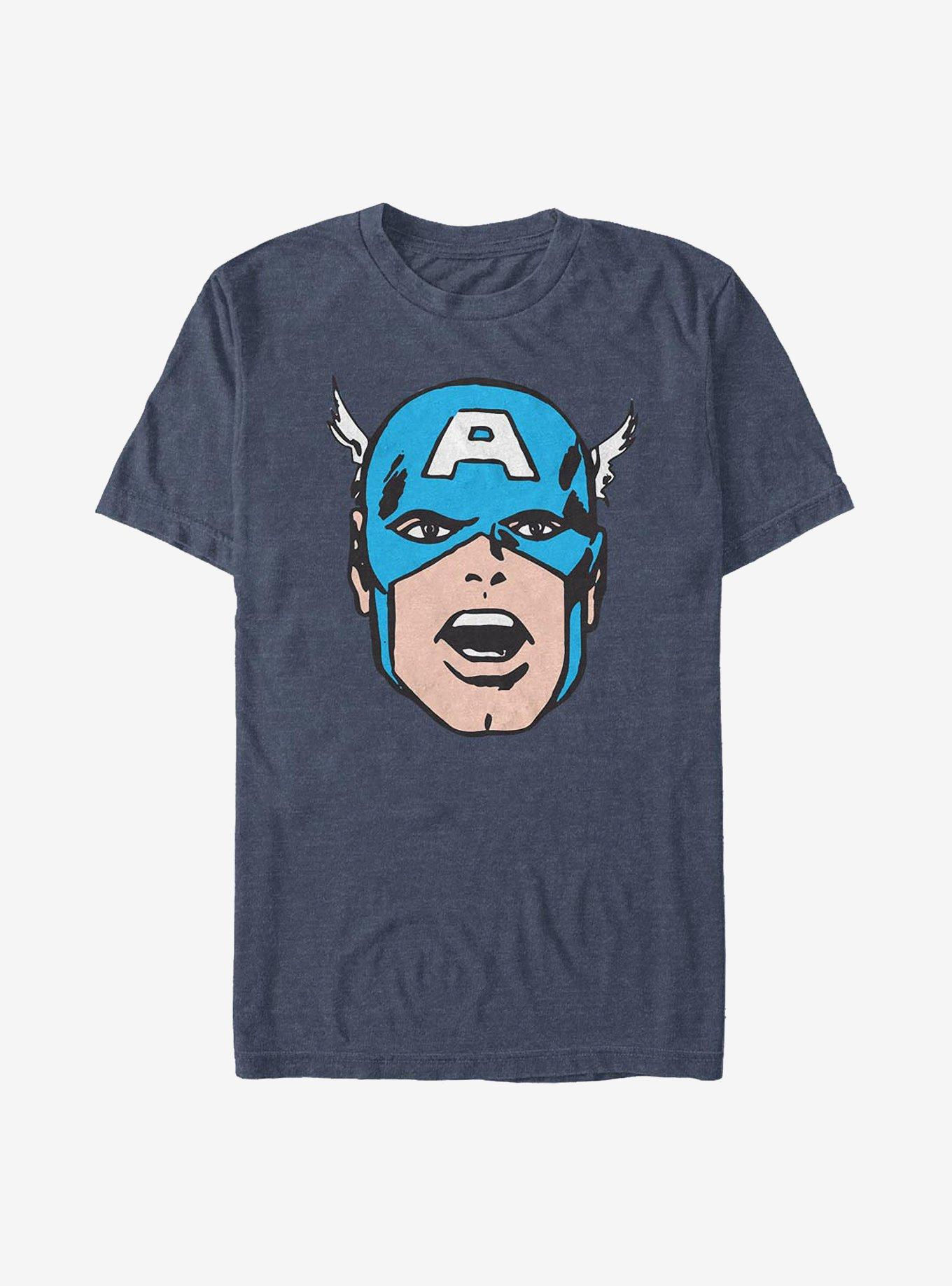 Wallpaper #XX02844Bnwiau_P6uQyL40 Marvel Captain America Cartoon Head T Shirt Blue Hot Topic