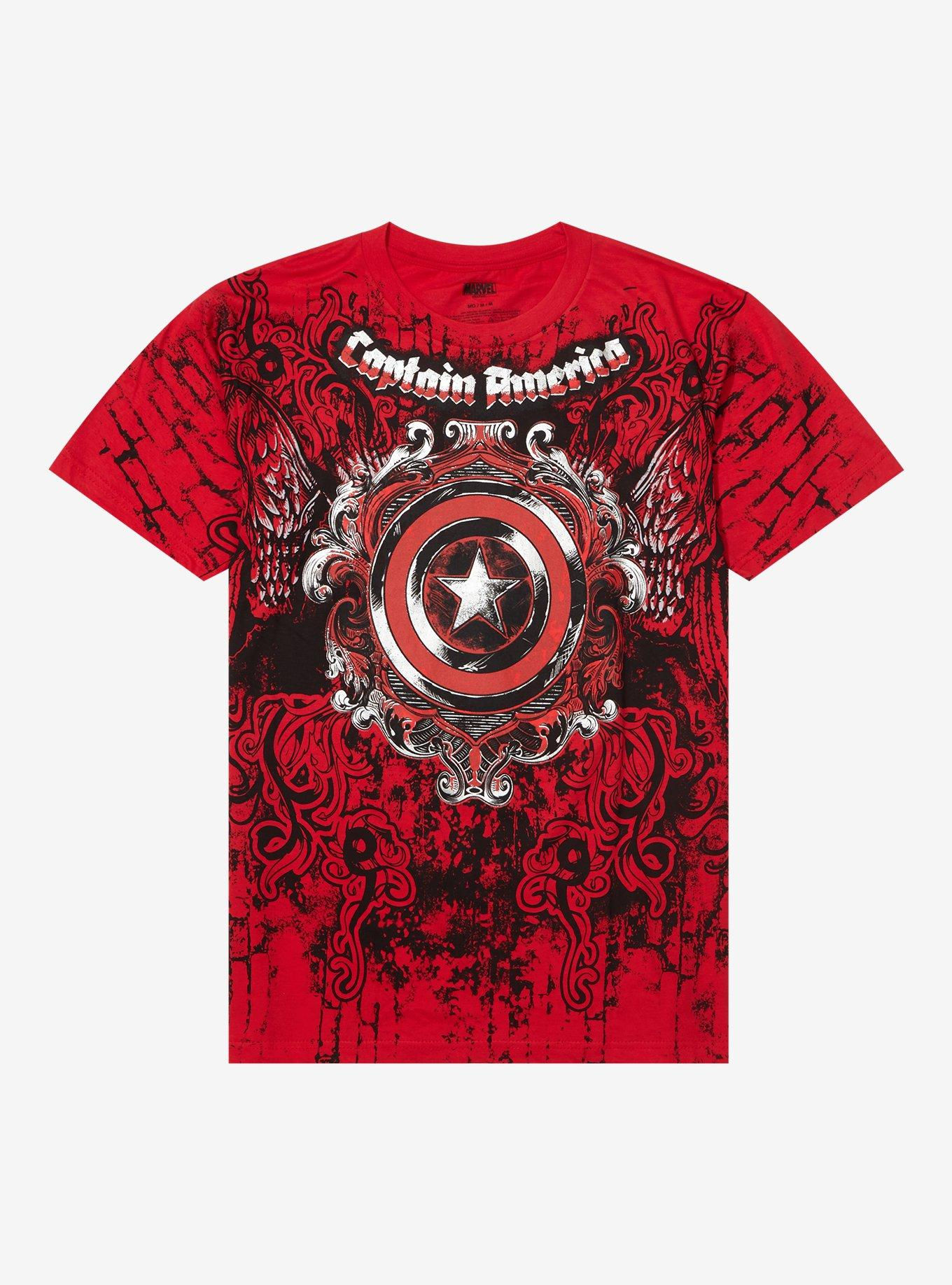 Wallpaper #oFh1NJMBzN9vxX34UTwG265 Marvel Captain America Filigree Shield T Shirt Hot Topic