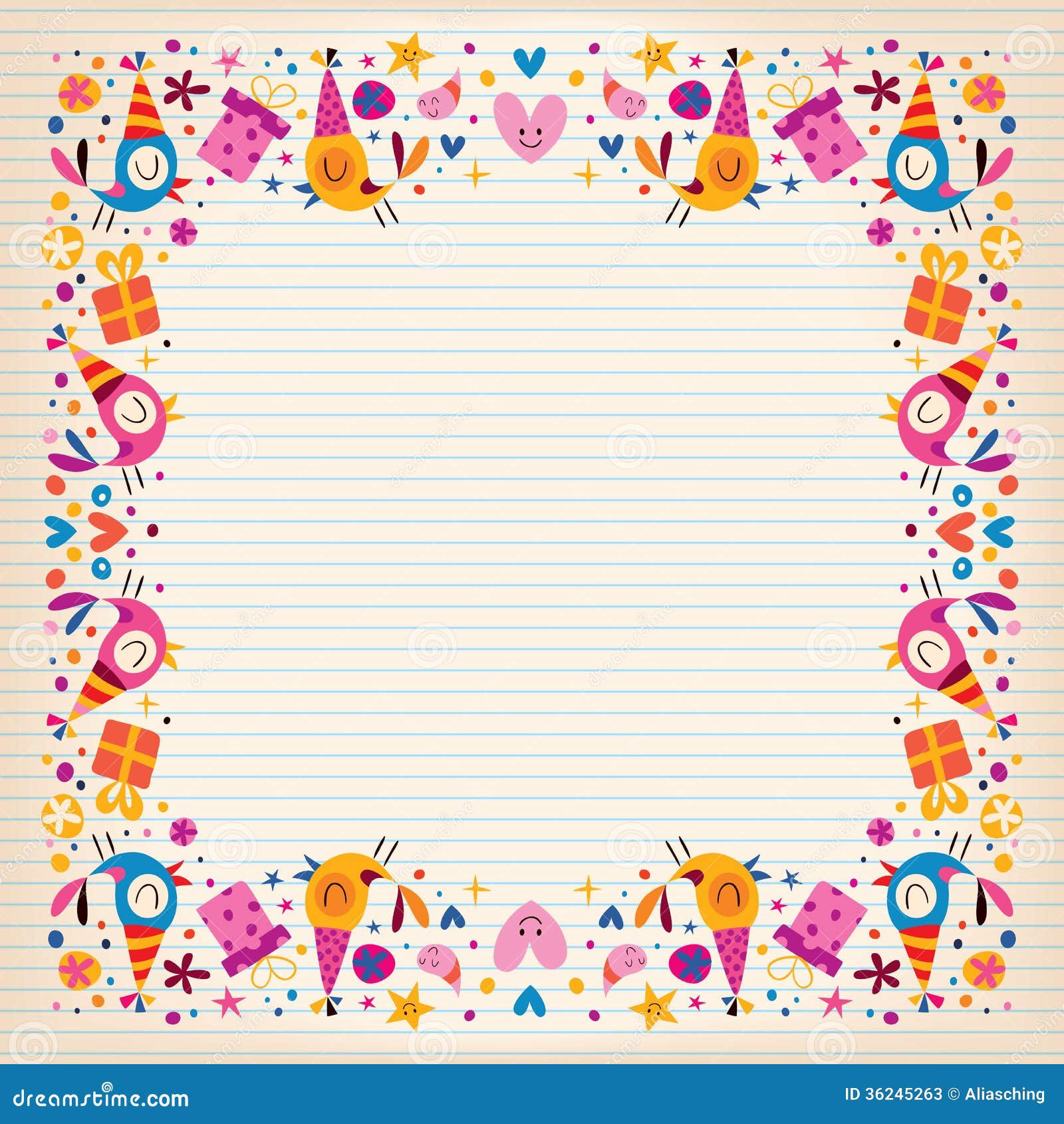 Wallpaper #3DG7NZMB5zzyi_yYq1fz238 Happy Birthday Border Lined Paper Card with Space for Text Stock Photos