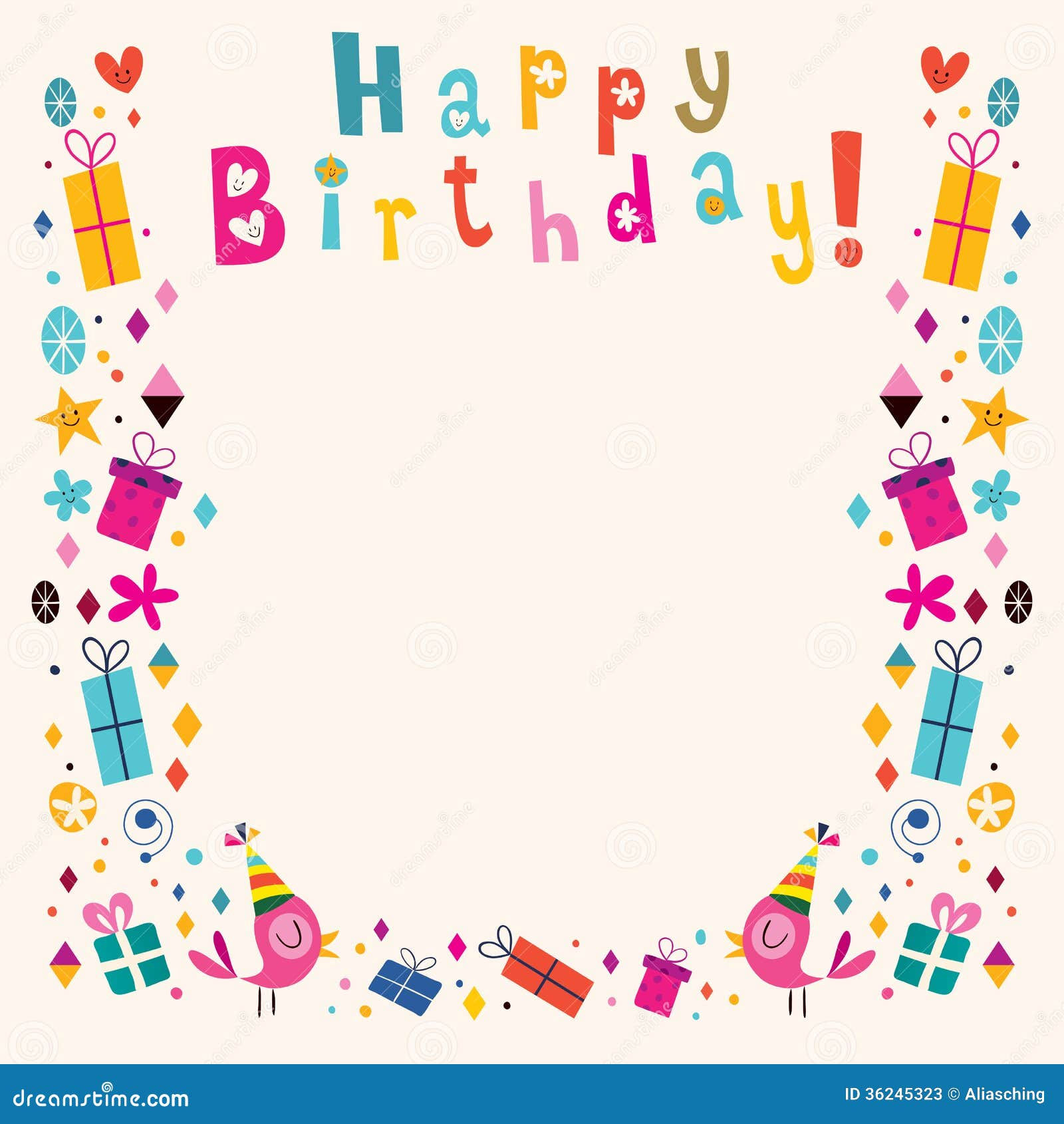 Wallpaper #3DG7NZMB5zzyi_yYq1fz292 Happy Birthday Border Retro Card Stock Photos Image 36245323