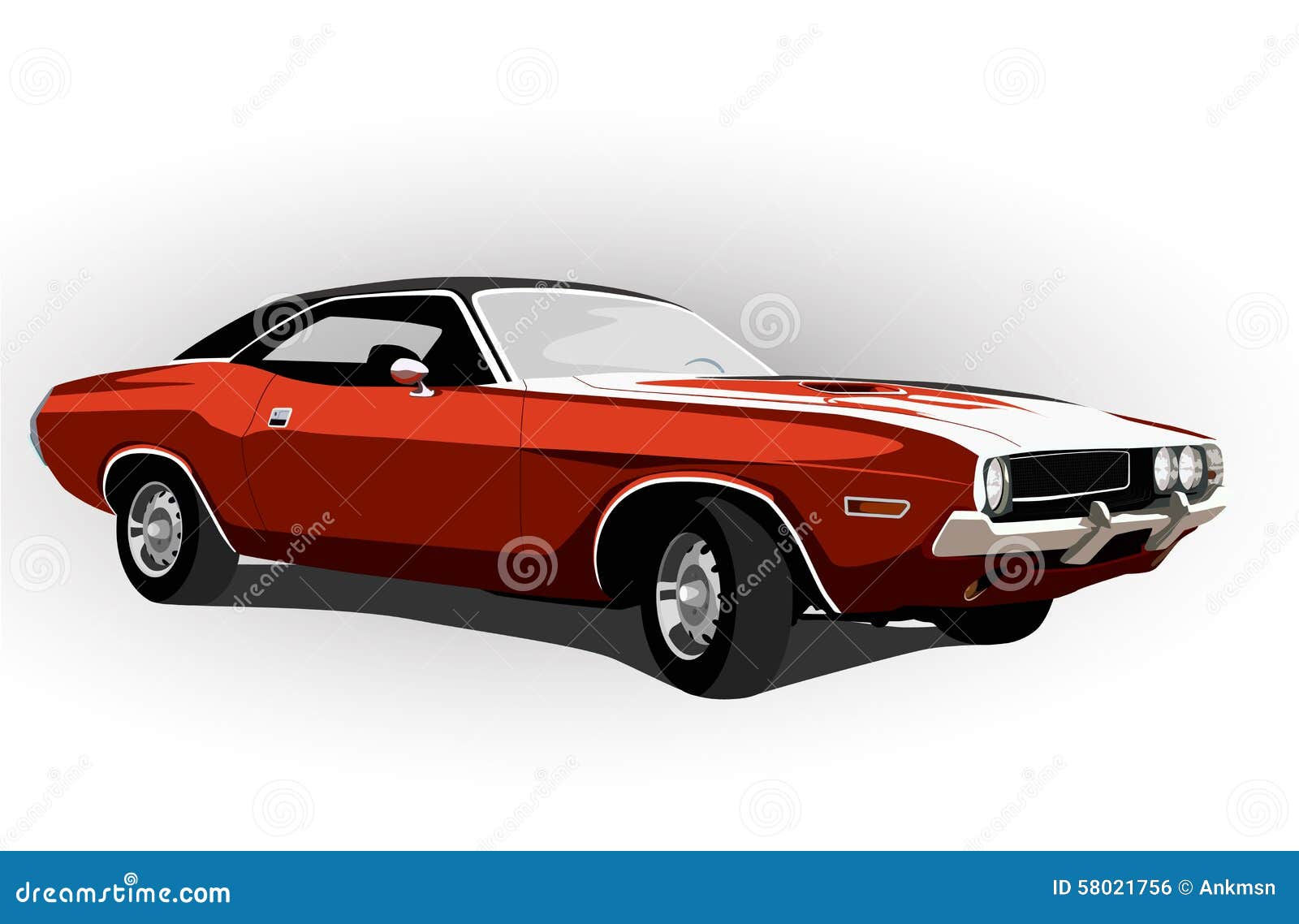 Wallpaper #x6eqMpMBlSzal8H1Cduk51 Red Classic Muscle Car Stock Vector Image 58021756