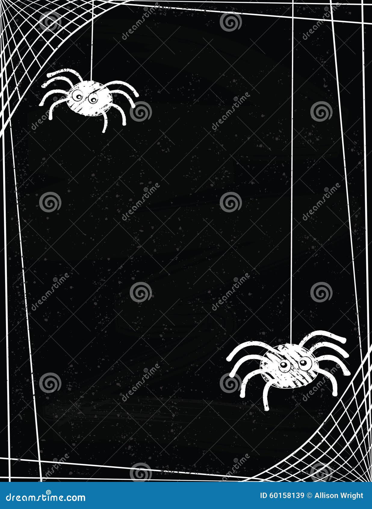 Wallpaper #32cVEZMBSpphPi3-sfVC320 Cute Spiders Hanging Off a Web Border on a Chalkboard Background Stock