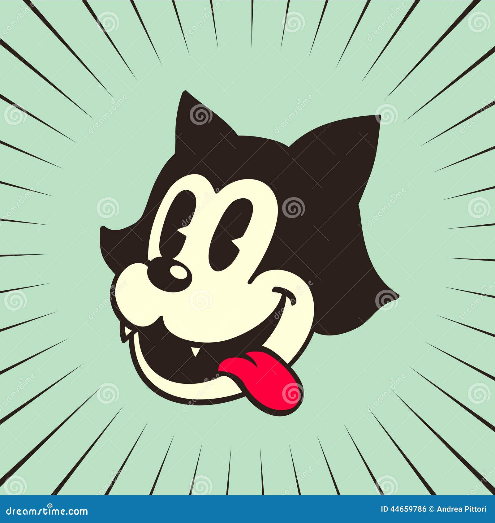 Wallpaper #XZ3oZJcBkAG5jTCHLrHO182 Vintage Toons Retro Cartoon Character Hungry Crazy Cat Smiling with