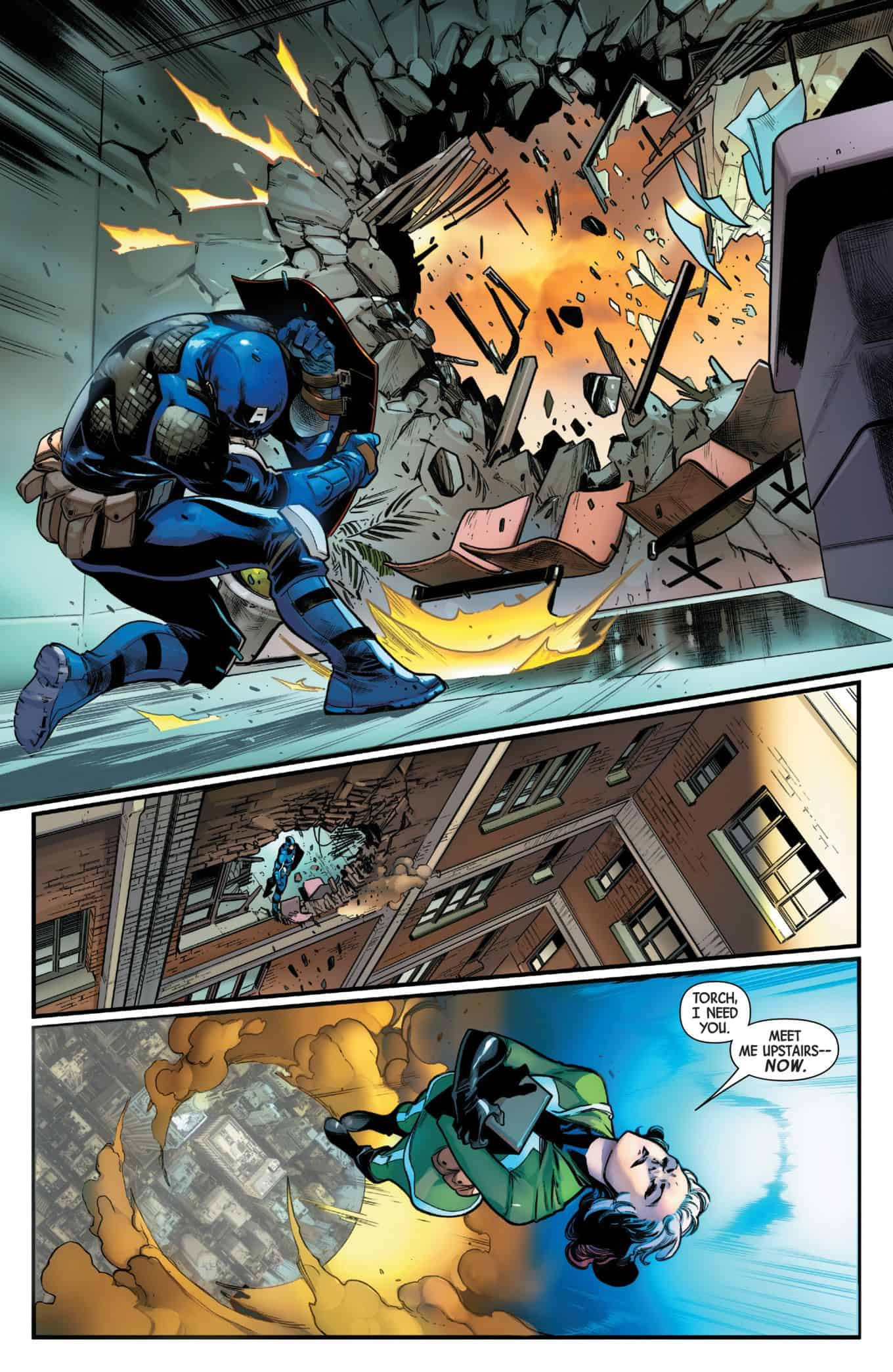 Wallpaper #RnPsiY4BFI5NbQksnyIP10 Blue Hero Fighting a Villain and Destroying a Building