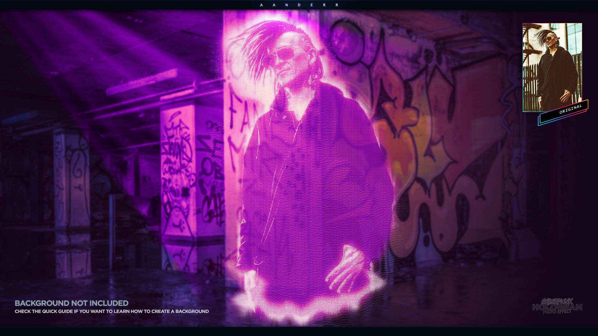 Wallpaper #LHRPwI4B_8f4nGFaX23d13 Cyberpunk Hologram Photo Effect by Aanderr Graphicriver