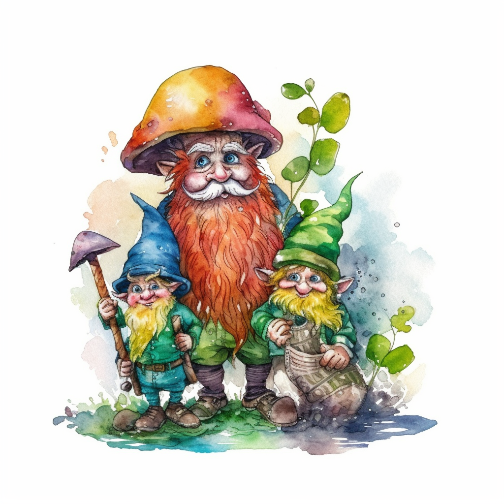 Wallpaper #zWeuD5MBSpphPi3-xu9U264 Storybook Style Leprechauns and Rainbow from Kelt Mythology with