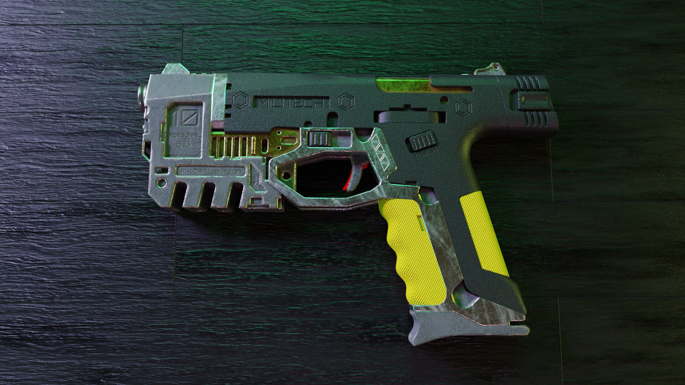 Wallpaper #CWfV7pIBSpphPi3-jF_J251 Handgun from Cyberpunk 2077 Pistol M 10af Lexington Cgtrader
