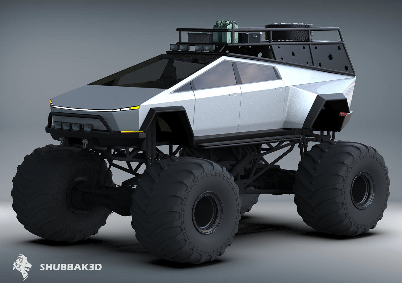 Wallpaper #GmdZ85IBSpphPi3-UHWP290 Tesla Cybertruck Monster Edition Cgtrader
