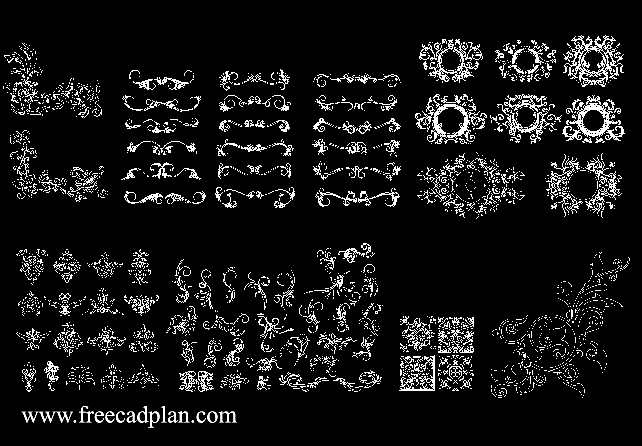 Wallpaper #pWfB7pIBSpphPi3-dF4W195 Floral and Geometric Patterns Dwg Cad Block Autocad Free Cad Plan