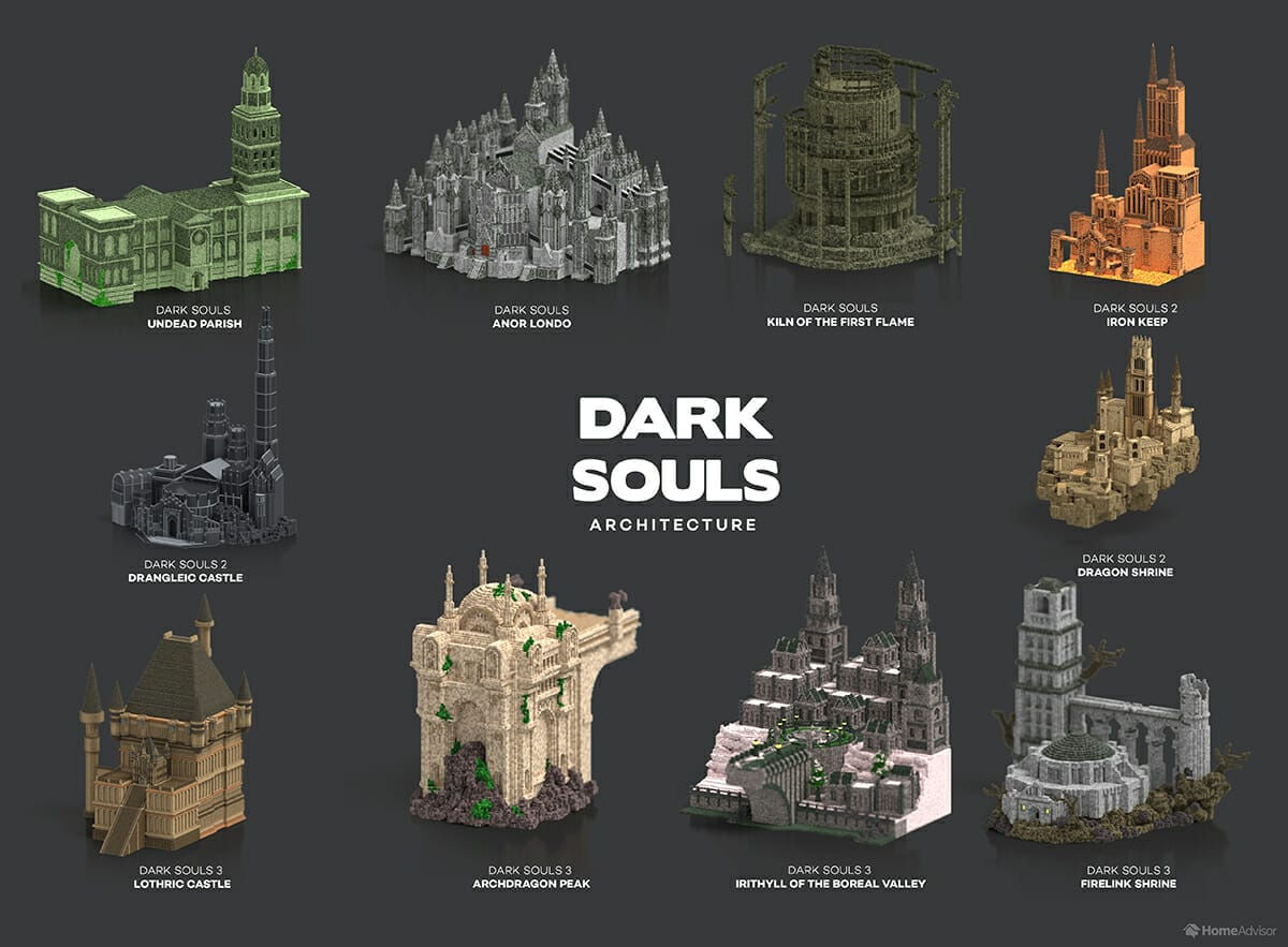 Wallpaper #aWfA6pIBSpphPi3-sEia30 Your Favourite Stunning Video Game Buildings Transformed into Voxel Art