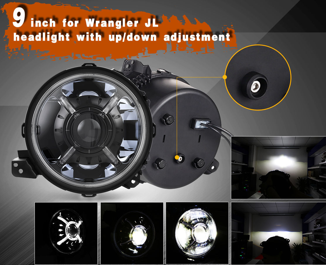 Wallpaper #3kDmL5MBJhL2WPbalr5E302 9 Inch Jeep Gladiator Jt LED Headlights Dot Sae LED Halo Lights for