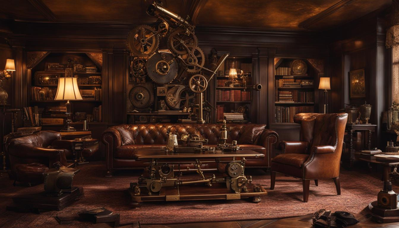 Wallpaper #FWcrDpMBSpphPi3-Remc230 Steampunk Furniture Transform Your Space with Retro Futuristic Flair