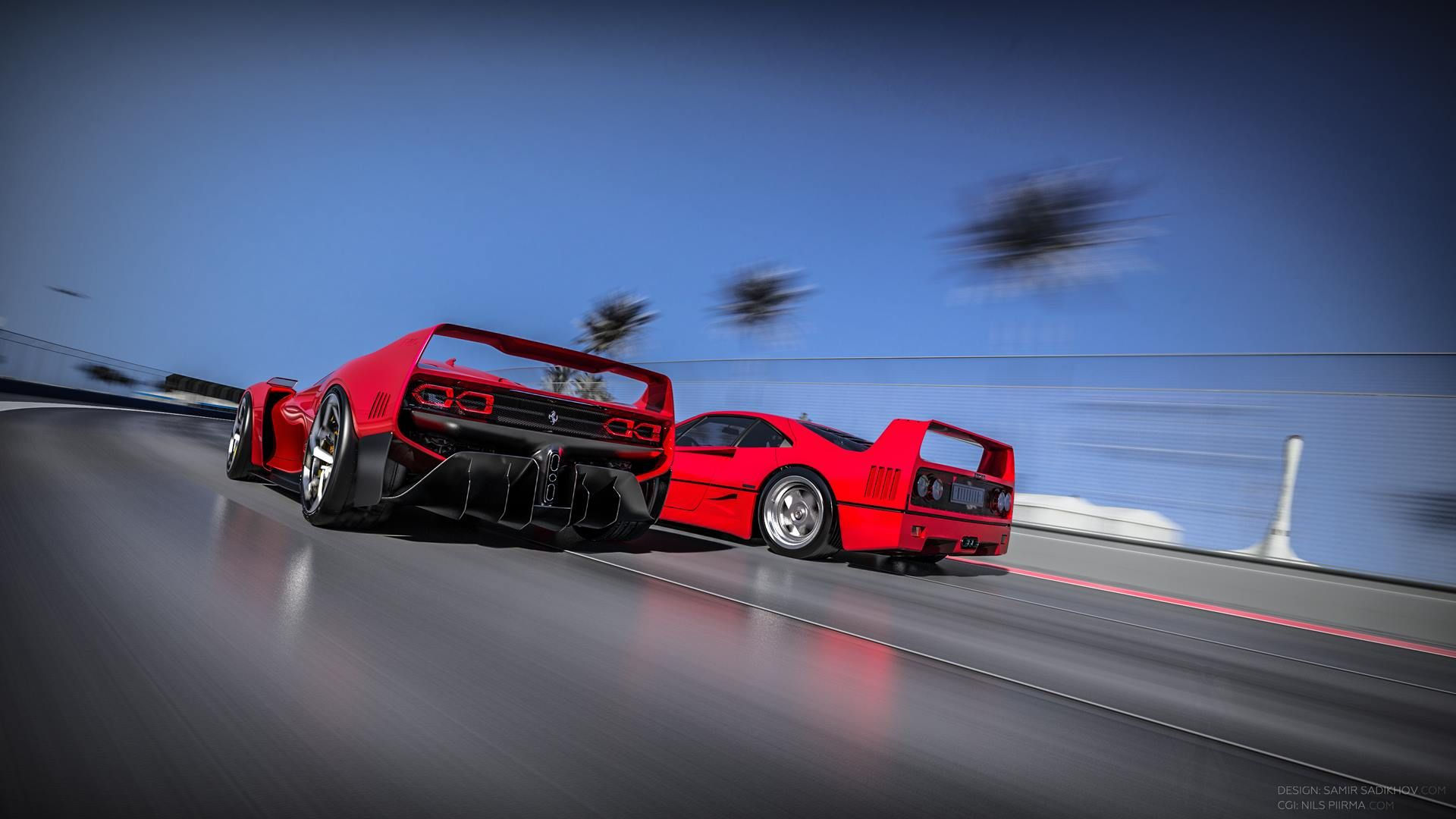 Wallpaper #Q7nI3pIBJvJKYCmEKgfX44 Ferrari F40 Tribute Render Top Speed
