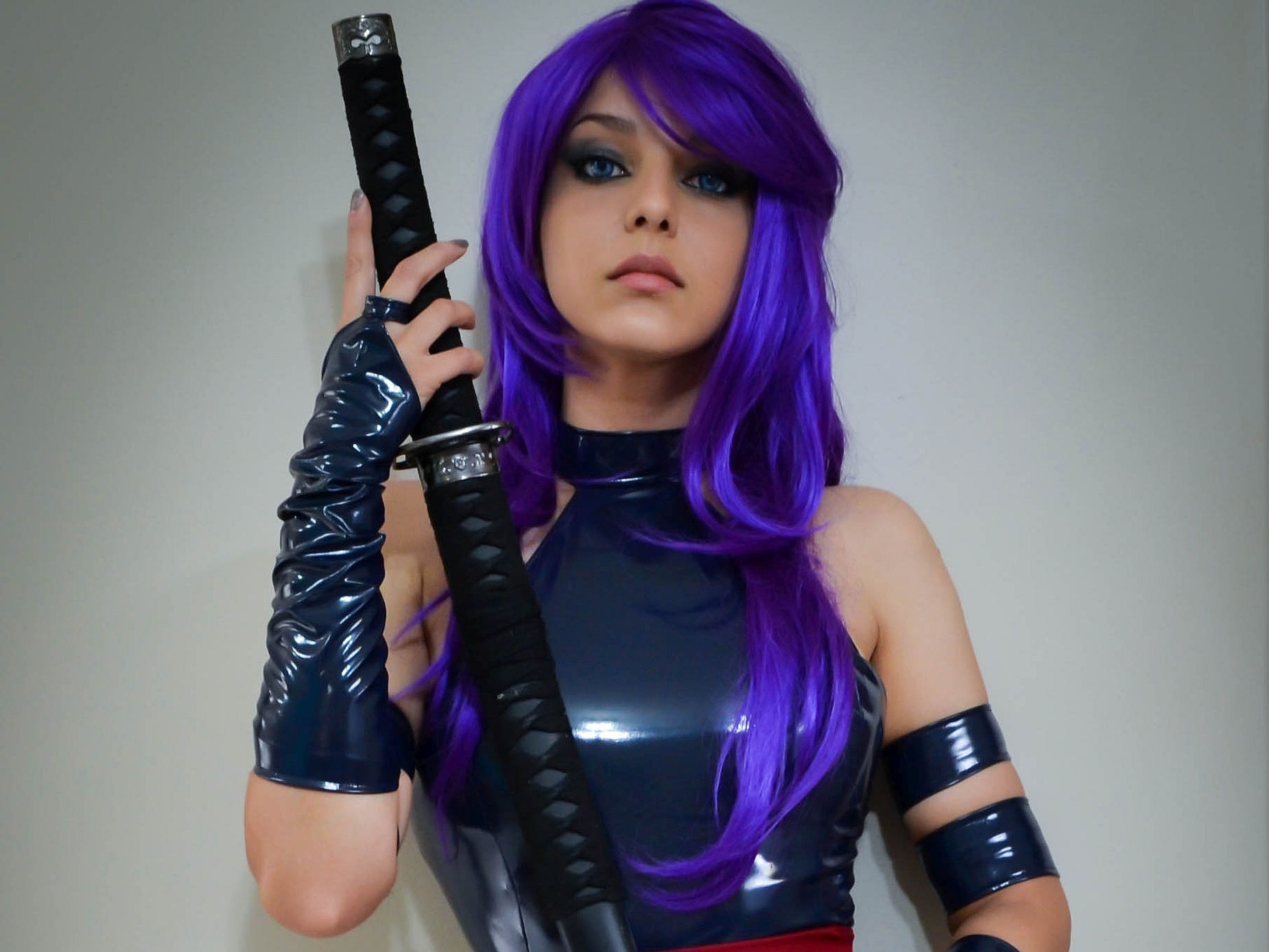 Wallpaper #lDEGNpMB5zzyi_yY8Fif33 Psylocke Cosplay HD Wallpaper Fierce Elegance in Purple by Shermie Cosplay