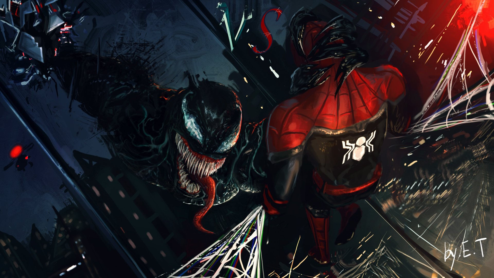 Wallpaper #-kV6jo4B7YBJg1BVFZxm37 Spider Man vs Venom Fond Decran HD Arriere Plan 1920x1080 Id