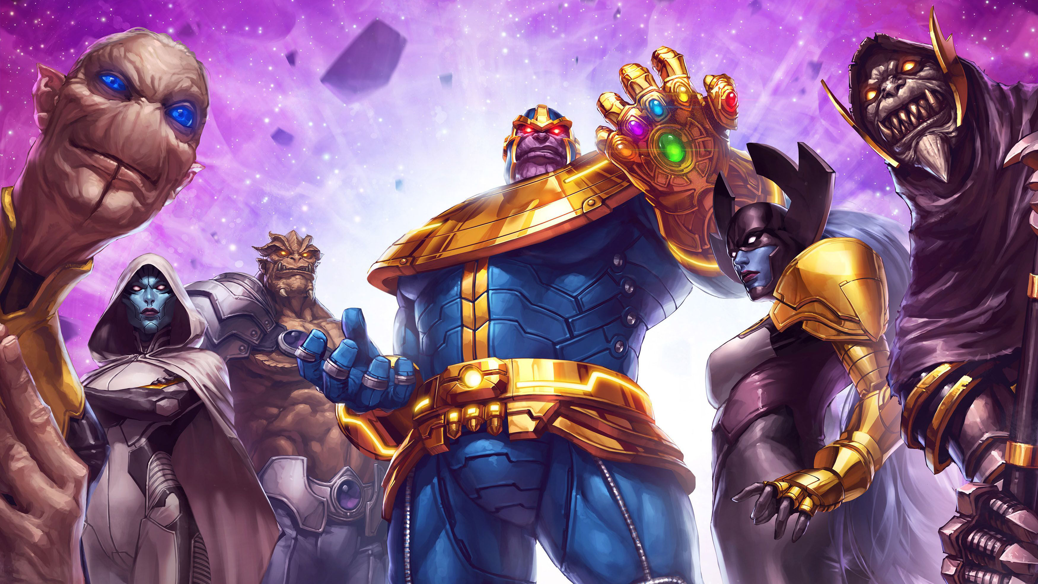 Wallpaper #OqWeOJMBVBiSkHCaJ46P257 Marvel Future Fight Thanos and the Black Order HD Wallpaper