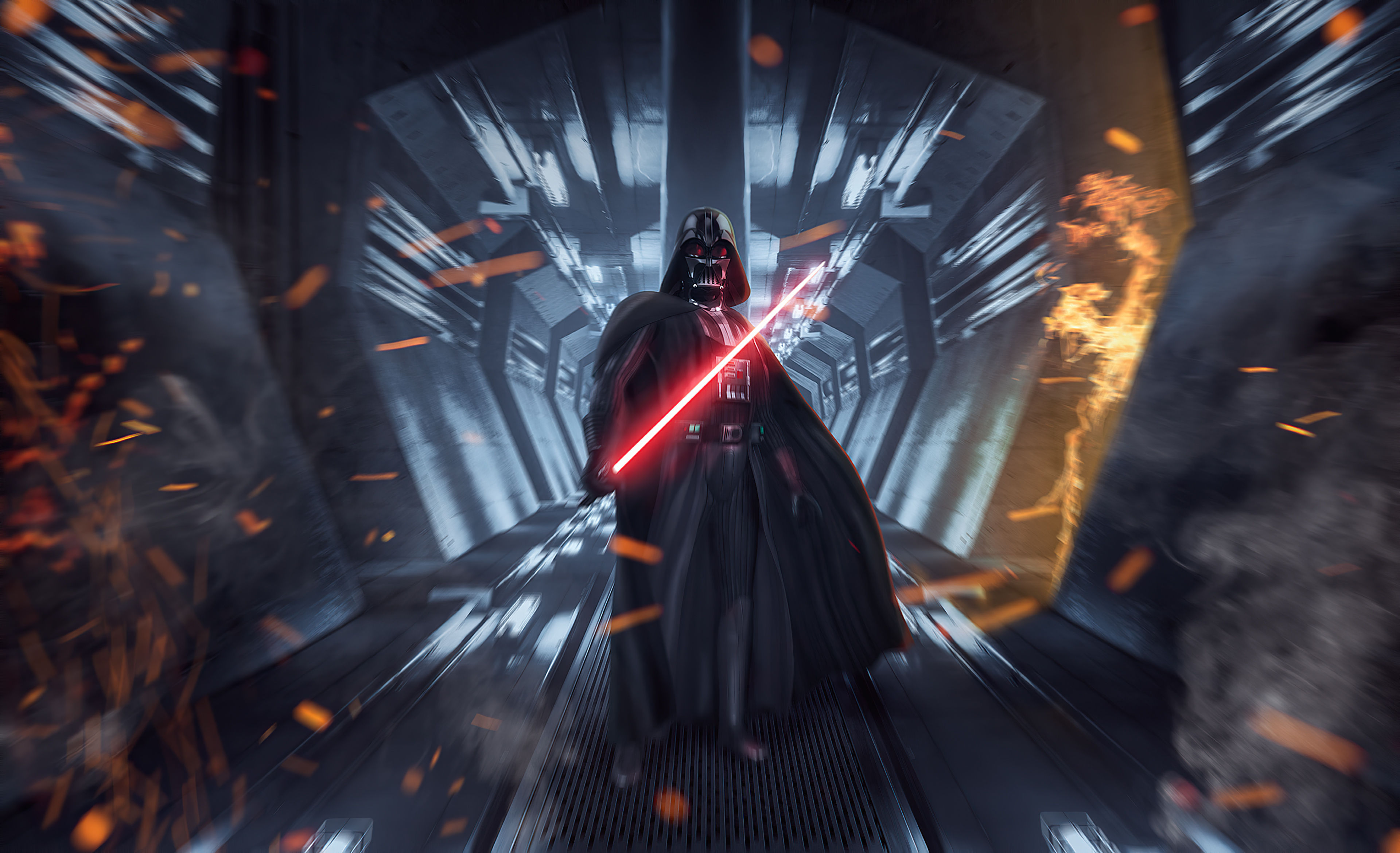 Wallpaper #428C2 Darth Vader, the Iconic Villain from Star Wars, Depicted in a Stunning Digital Art