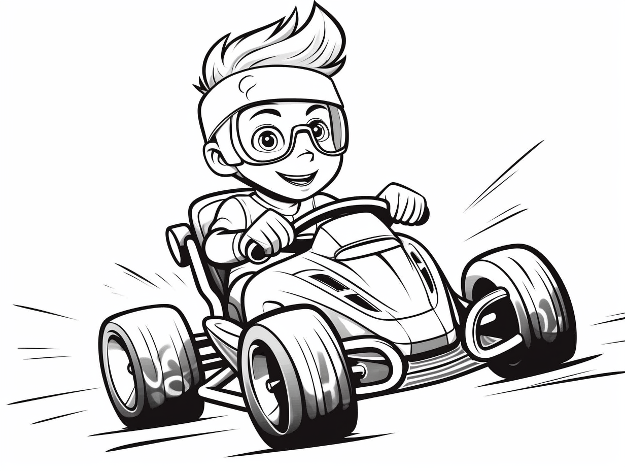 Wallpaper #OWf7C5MBSpphPi3-39xJ404 Zooming Go Kart Adventure Coloring Page