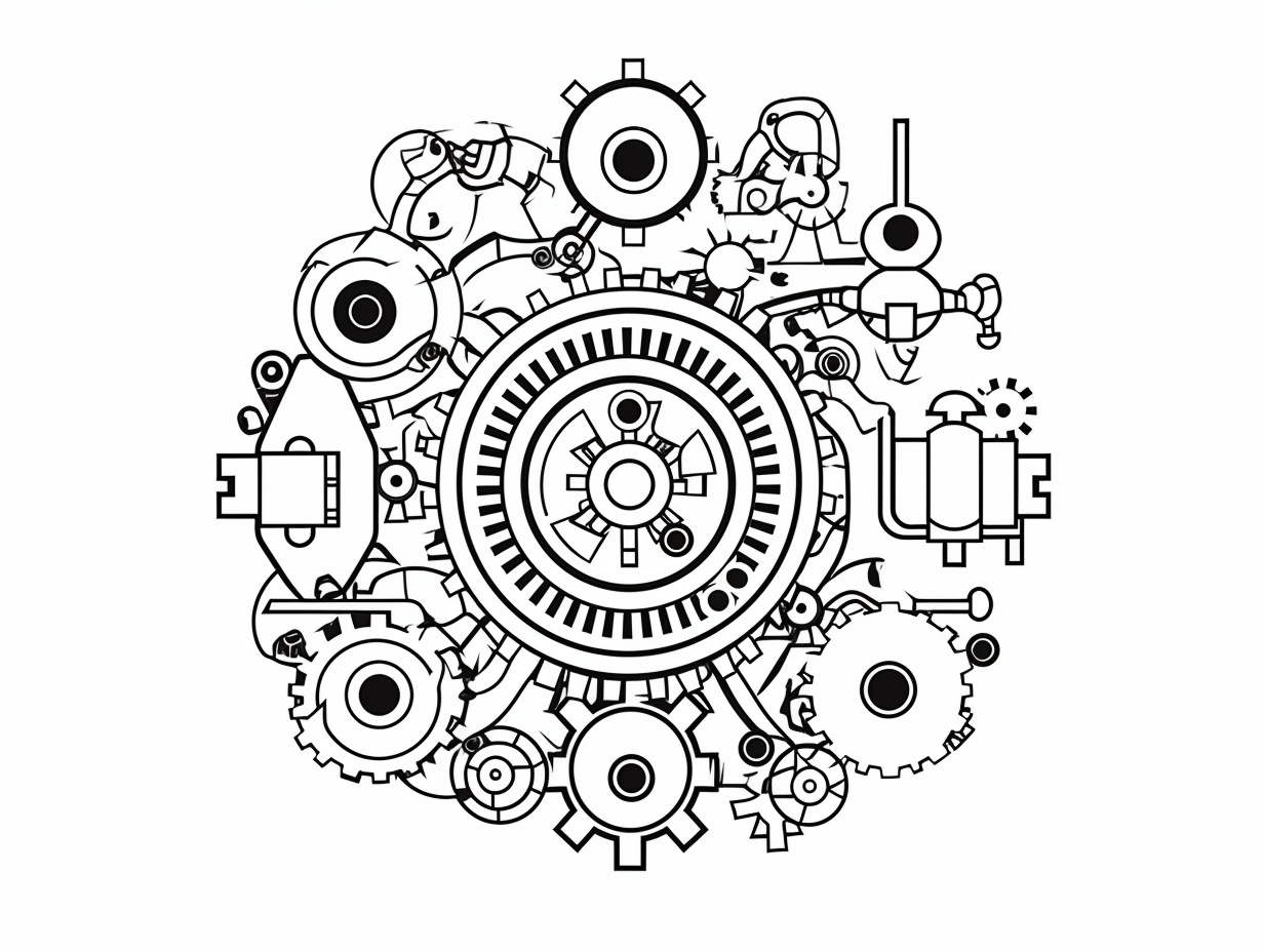 Wallpaper #MGh_F5MBSpphPi3-Ow_u333 Steampunk Gears Coloring Adventure Coloring Page