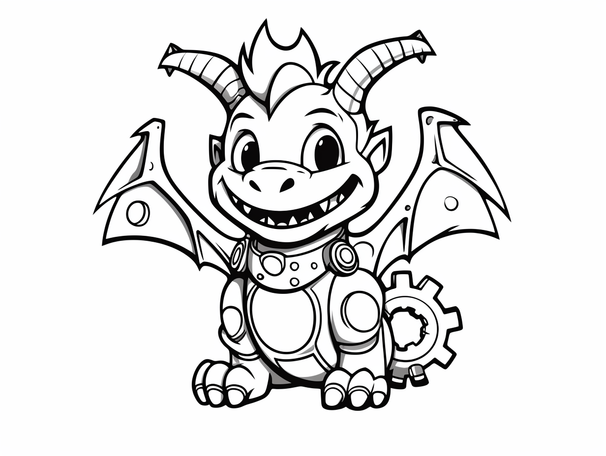 Wallpaper #MGh_F5MBSpphPi3-Ow_u265 Steampunk Dragon Coloring for Download Coloring Page
