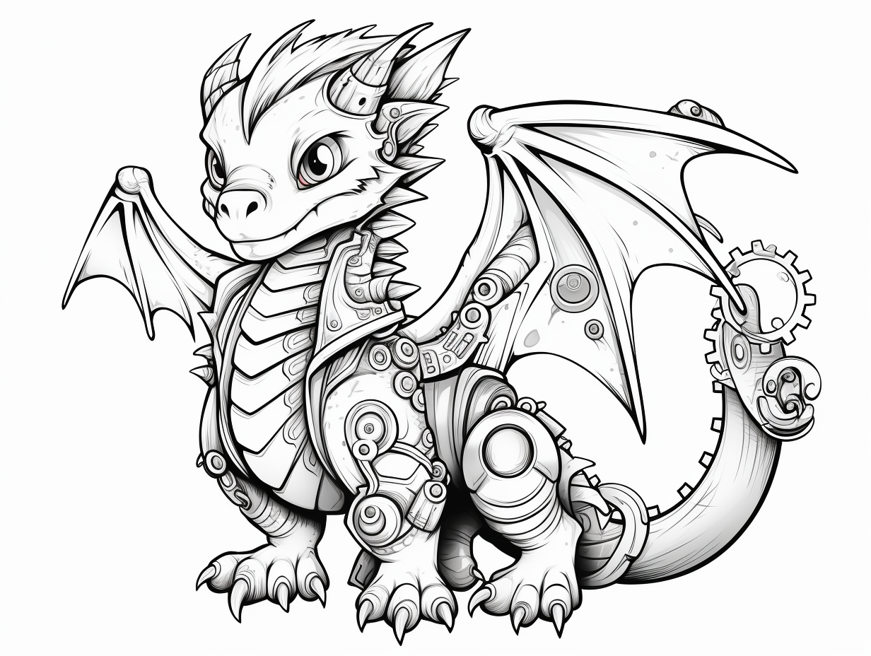 Wallpaper #MGh_F5MBSpphPi3-Ow_u156 Impressive Steampunk Dragon Coloring Coloring Page