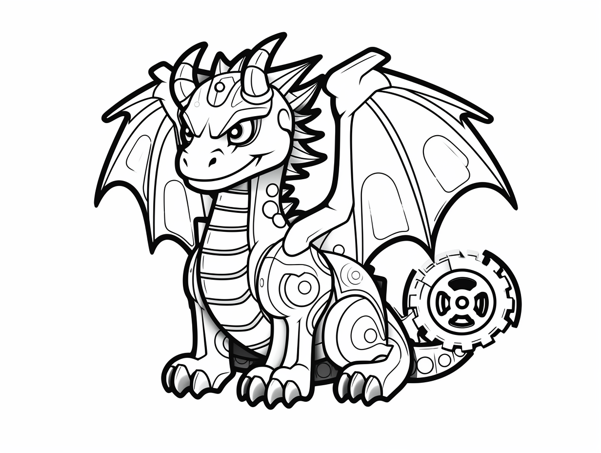 Wallpaper #MGh_F5MBSpphPi3-Ow_u277 Creative Steampunk Dragon Coloring Coloring Page