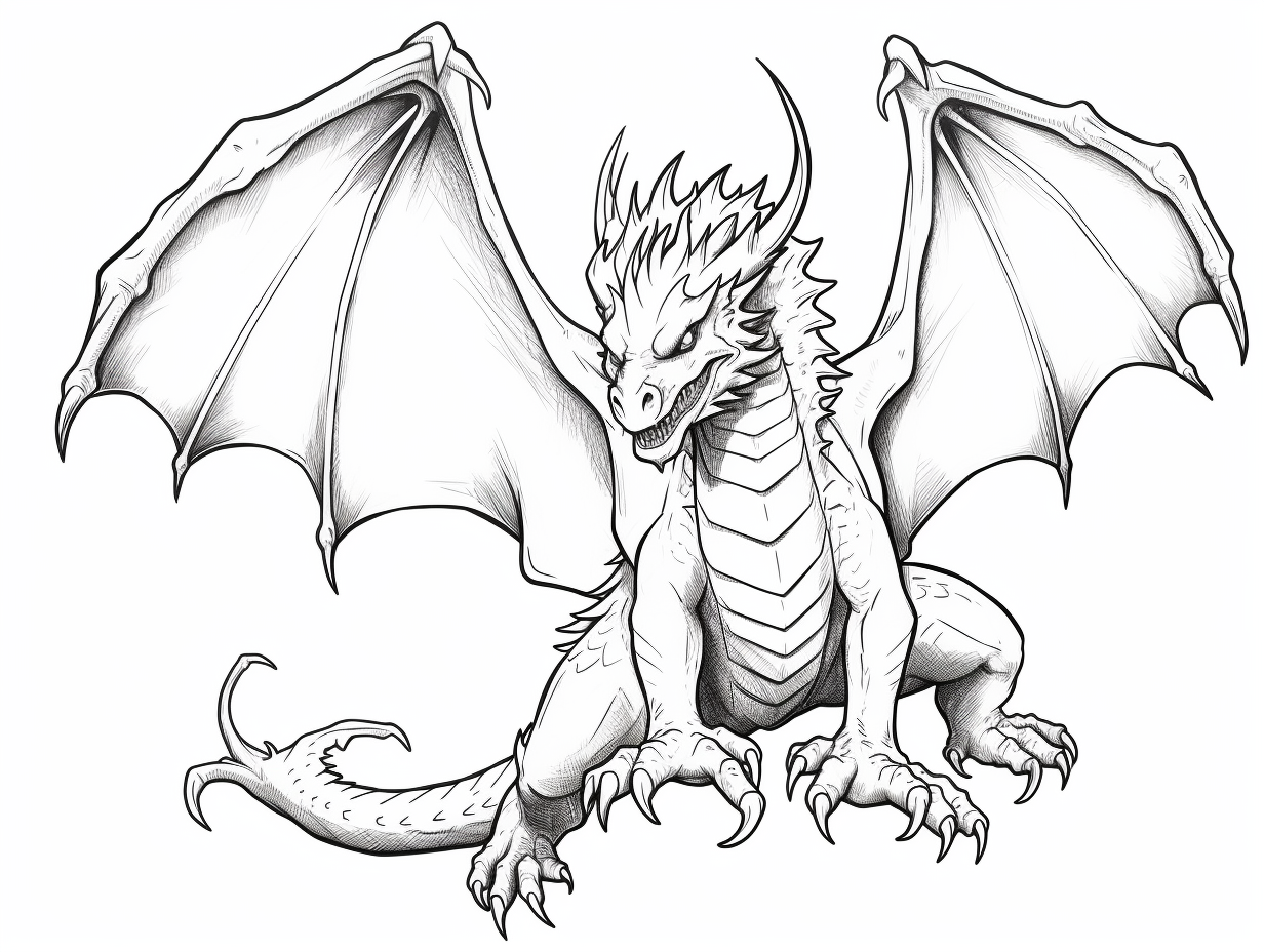 Wallpaper #6WeyDJMBSpphPi3-DN-t270 Mystical Flying Dragon Art to Color Coloring Page