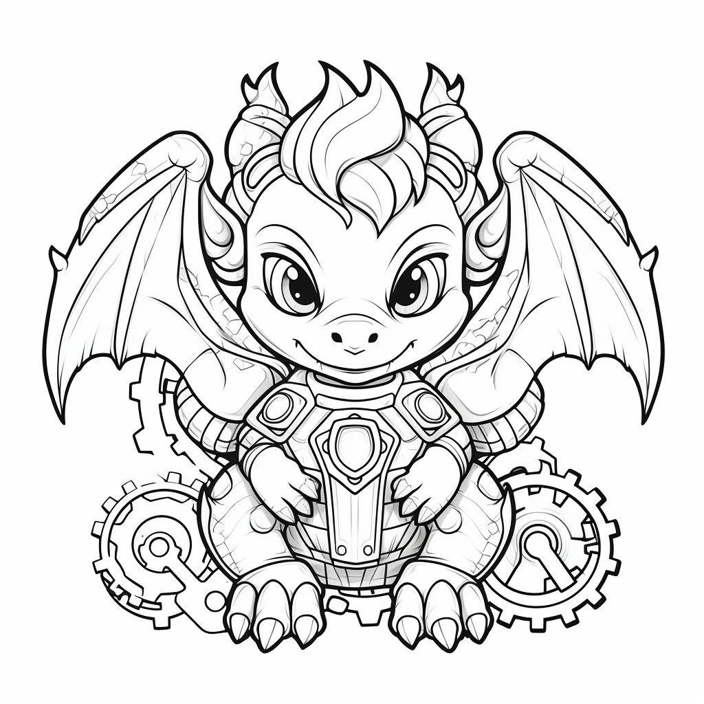Wallpaper #MGh_F5MBSpphPi3-Ow_u258 Fun Steampunk Dragon Coloring Sheet Coloring Page
