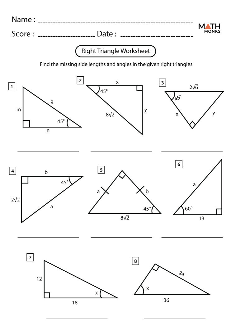 Wallpaper #Dbiz25IBJvJKYCmE9fje45 Right Triangle Trigonometry Worksheets Math Monks
