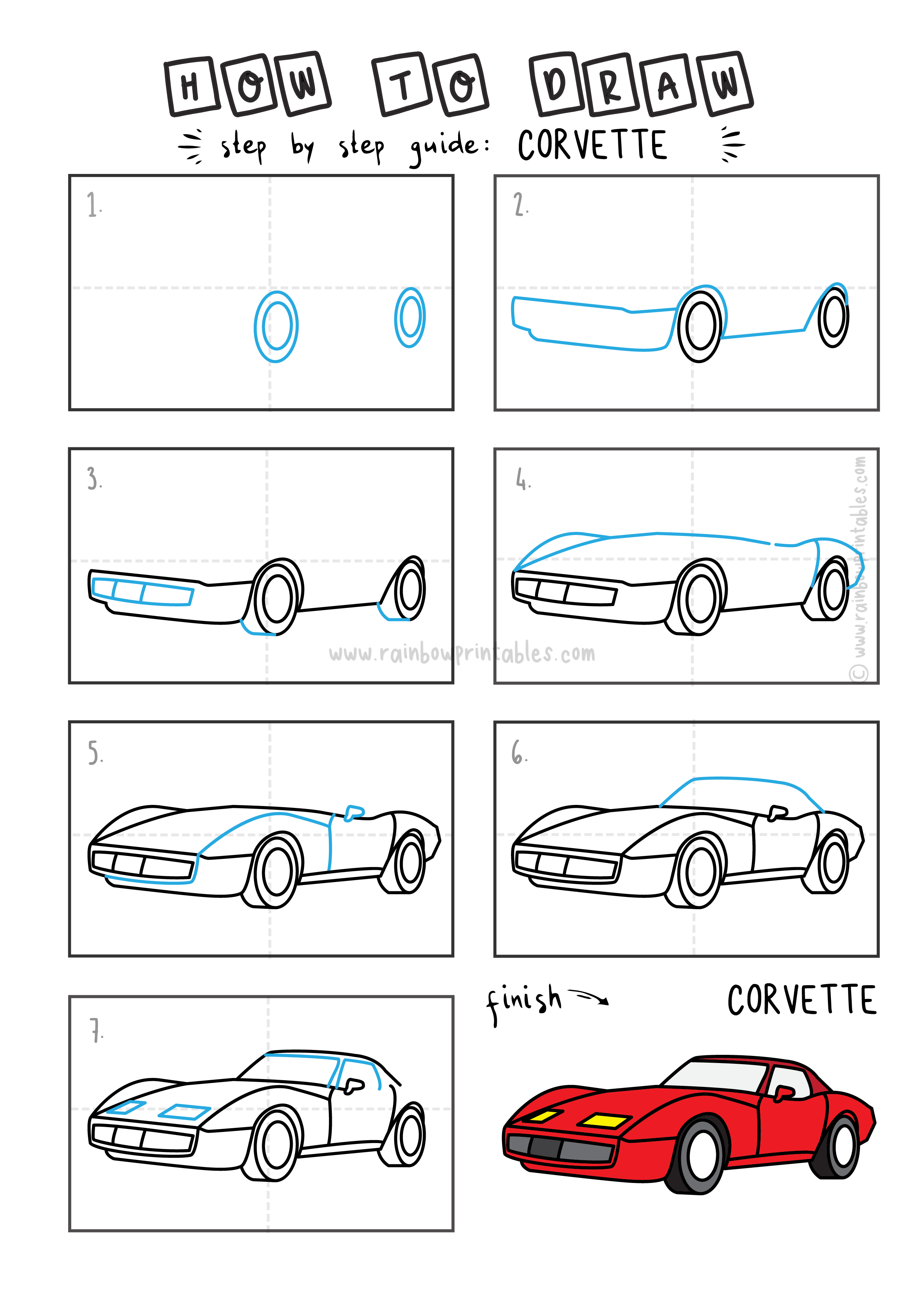 Wallpaper #m7gzTJIBJvJKYCmEhNFD13 How to Draw a Car Chevrolet Corvette Z06 2016 Step by Vrogueco
