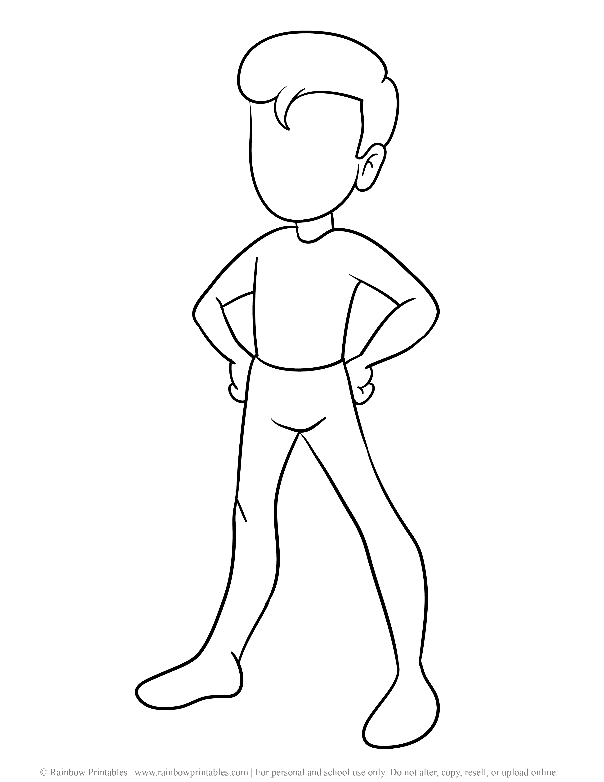 Wallpaper #CTMuM5MBcgDP3FvJ_qrC206 Superhero Outline Template Rainbow Printables