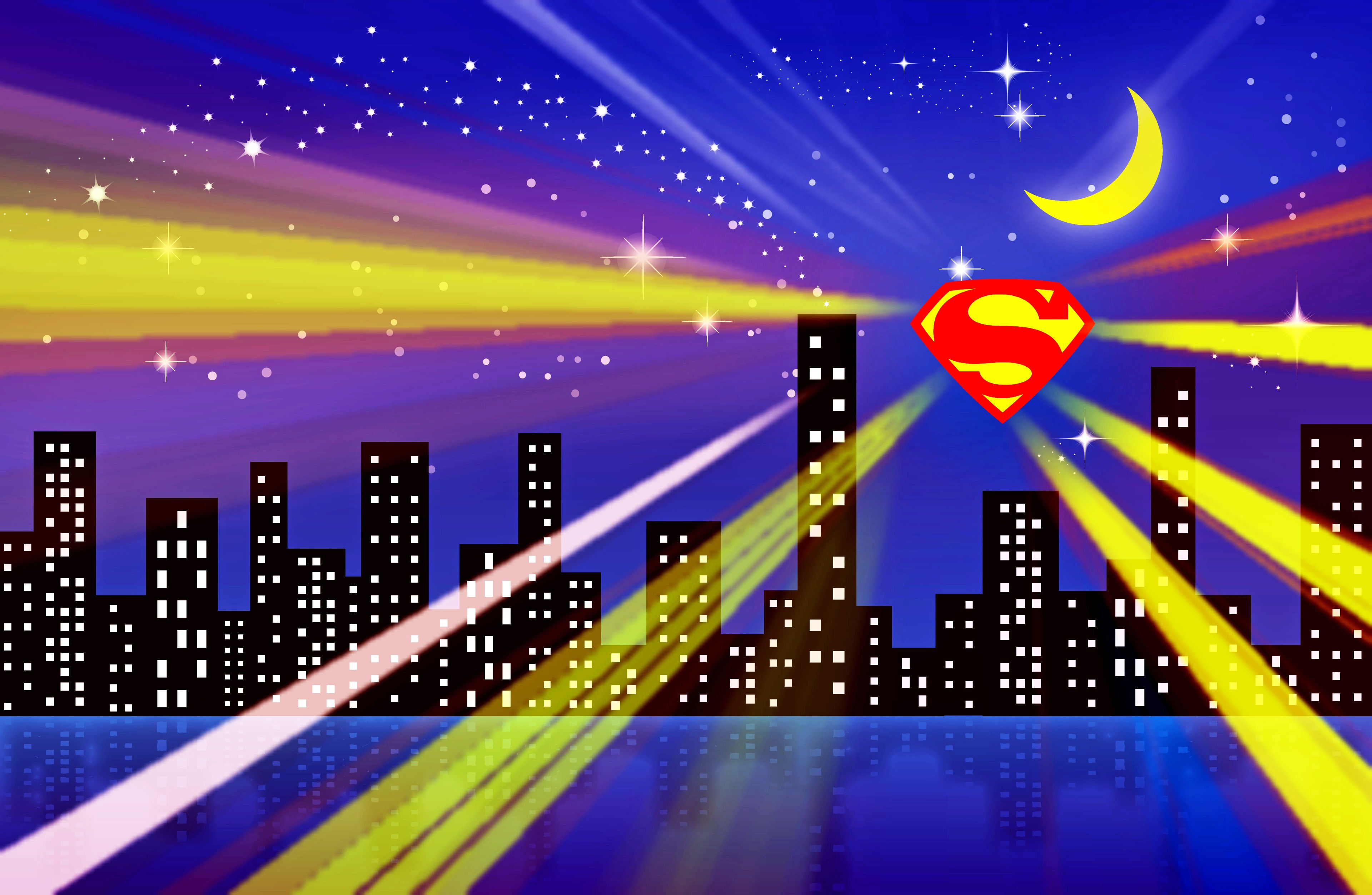 Wallpaper #aHPNg44BFI5NbQksxByb54 Superman Logo Shining in the Night by Annalise Batista