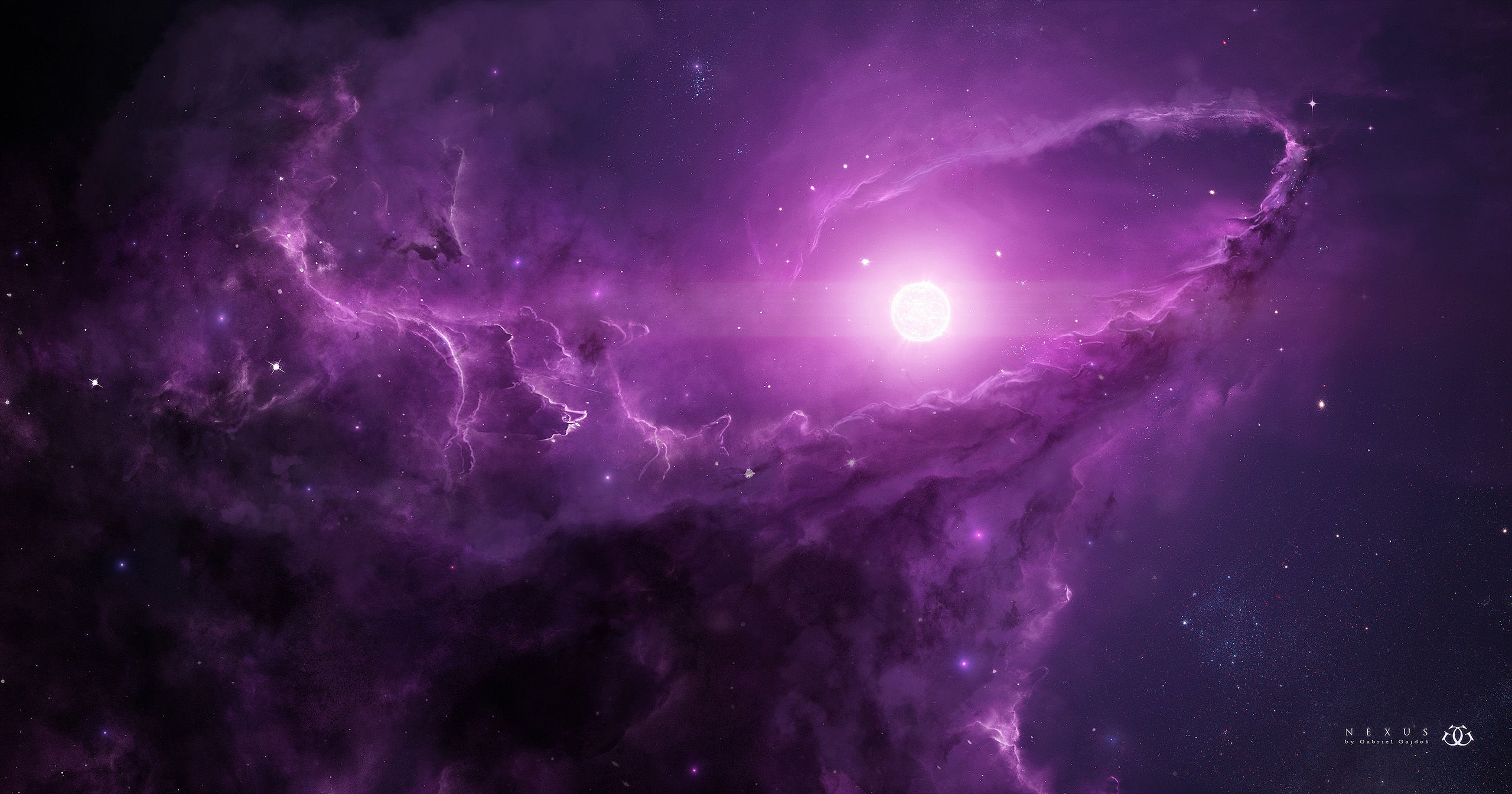 Wallpaper #RmfsAJMBSpphPi3-aah439 Download Purple Space Sci Fi Nebula HD Wallpaper by Gabriel Gajdos