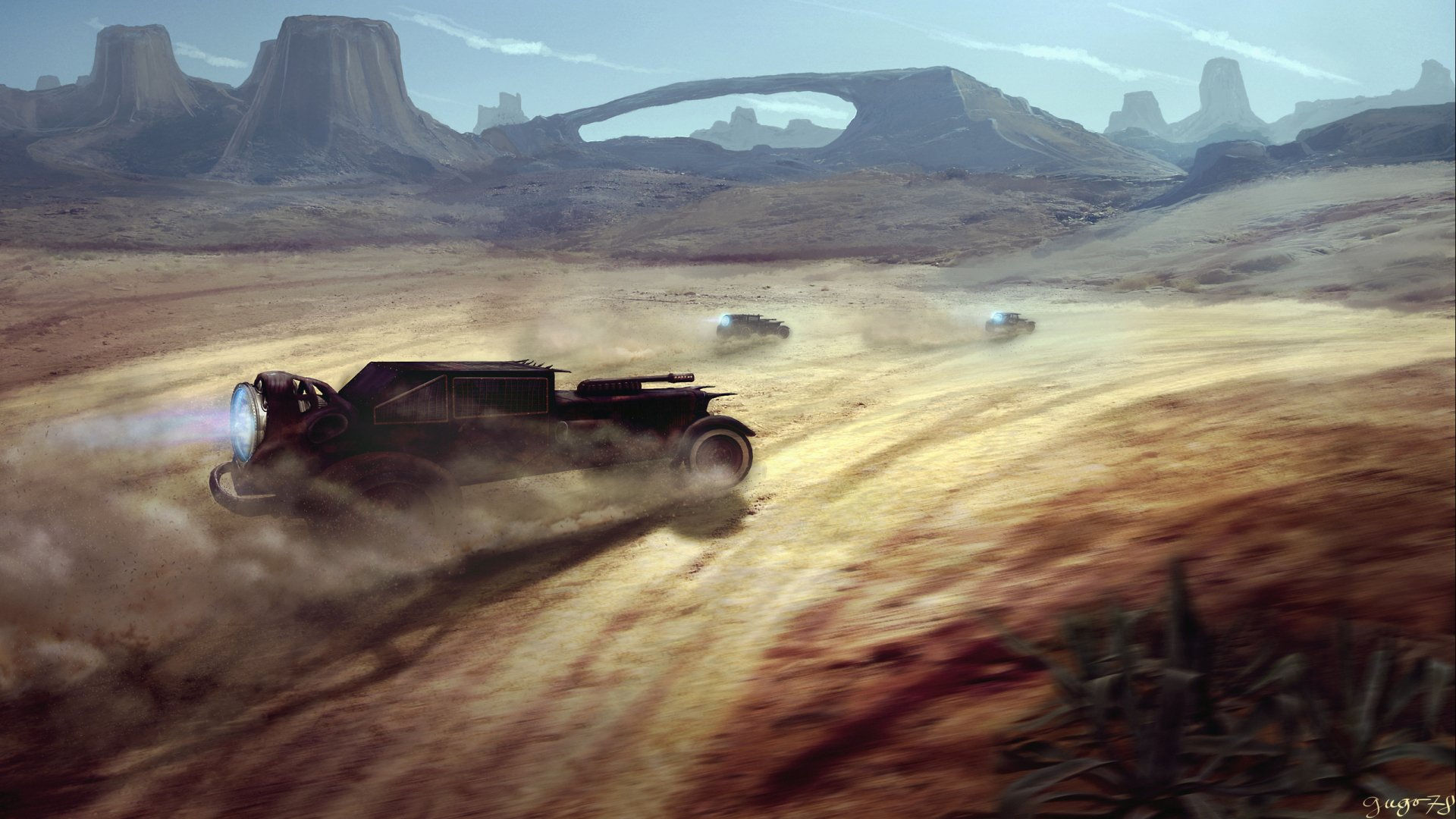 Wallpaper #h2jeIZMBSpphPi3-BDEJ24 Download Landscape Race Desert Car Sci Fi Vehicle HD Wallpaper by Gugo78