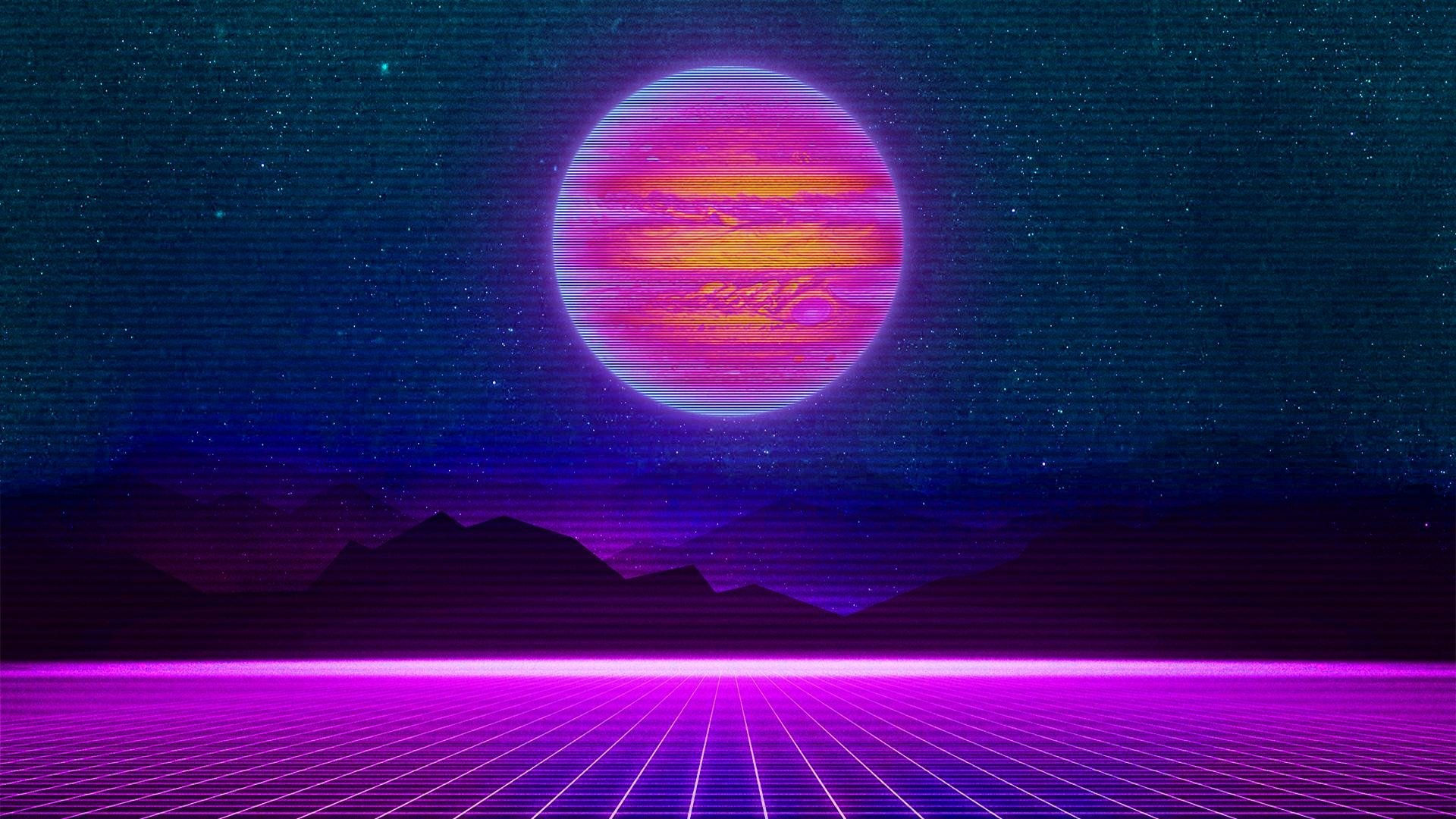 Wallpaper #FWf3_JIBSpphPi3-jZoC87 Download Pink Planet Sci Fi Artistic Retrowave HD Wallpaper