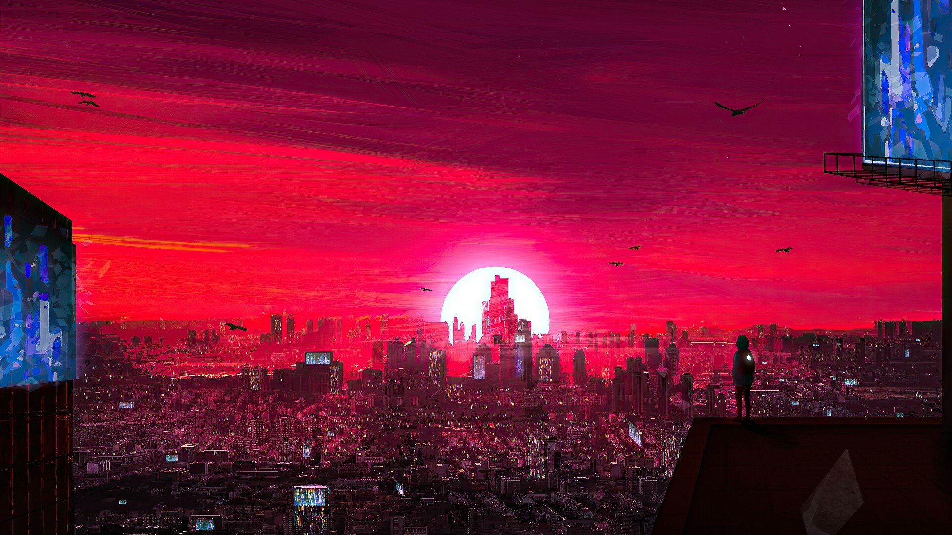 Wallpaper #tl4AM5MBborbLbczvmBn103 Download Cityscape Sunset City Sci Fi Cyberpunk Sci Fi City HD