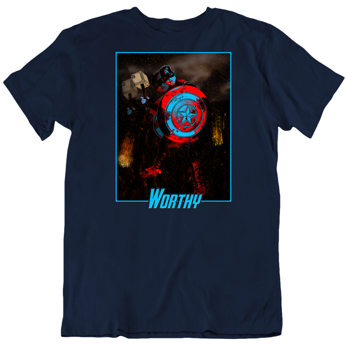 Wallpaper #LHOfgo4BFI5NbQks2xlx31 Worthy Captain America Mjolnir Hammer Fan T Shirt