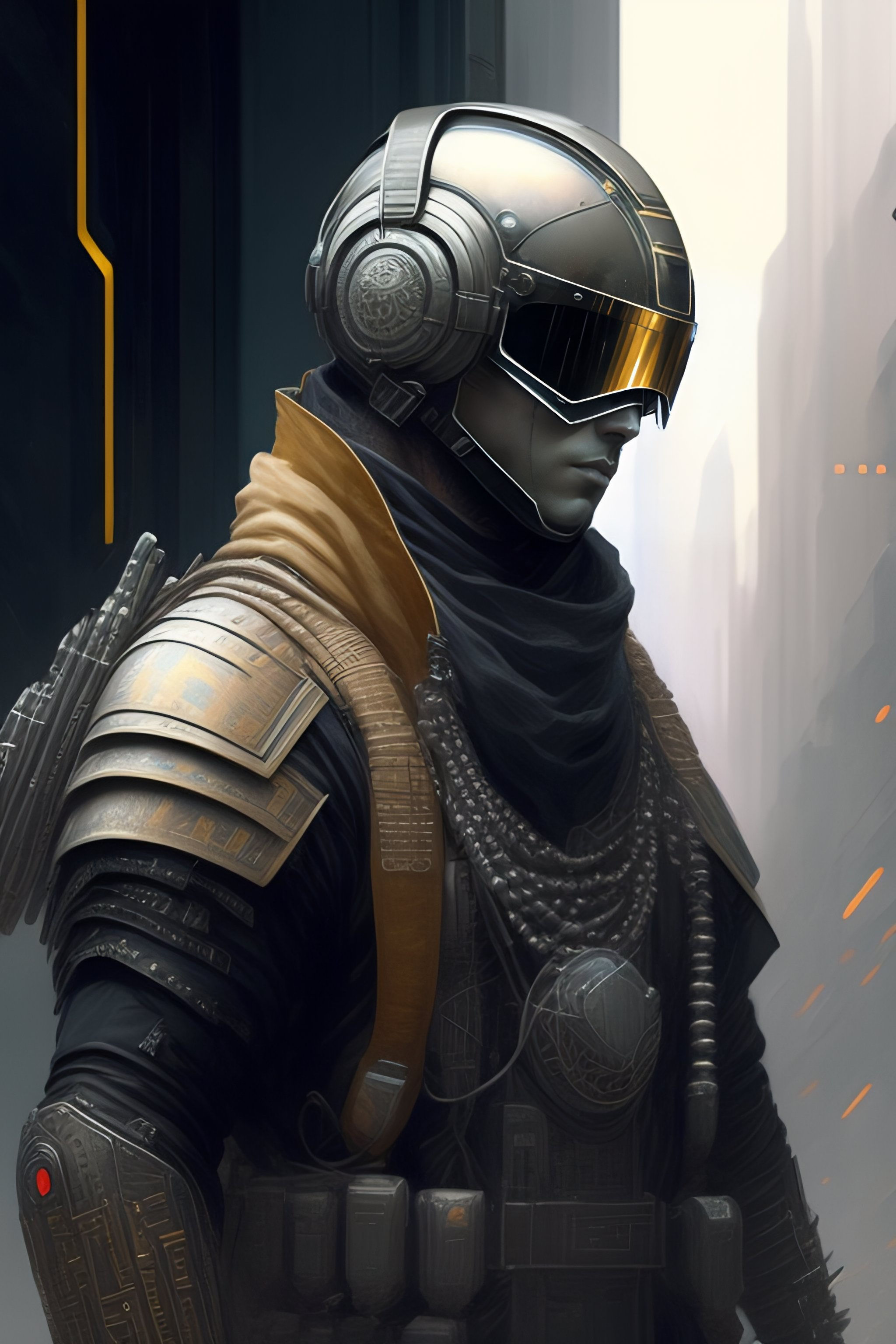 Wallpaper #2f-aZ5MB3lSXT3zUluJX168 Lexica Portrait of a Futuristic Masked Man with Cybernetics and Wires