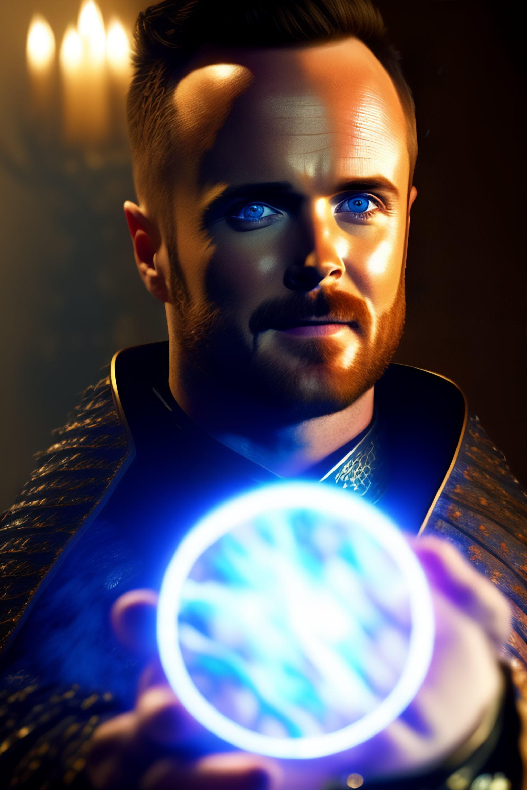 Wallpaper #TmchBJMBSpphPi3-e7at237 Lexica Aaron Paul with Magical Powers and Glowing Eyes Game of