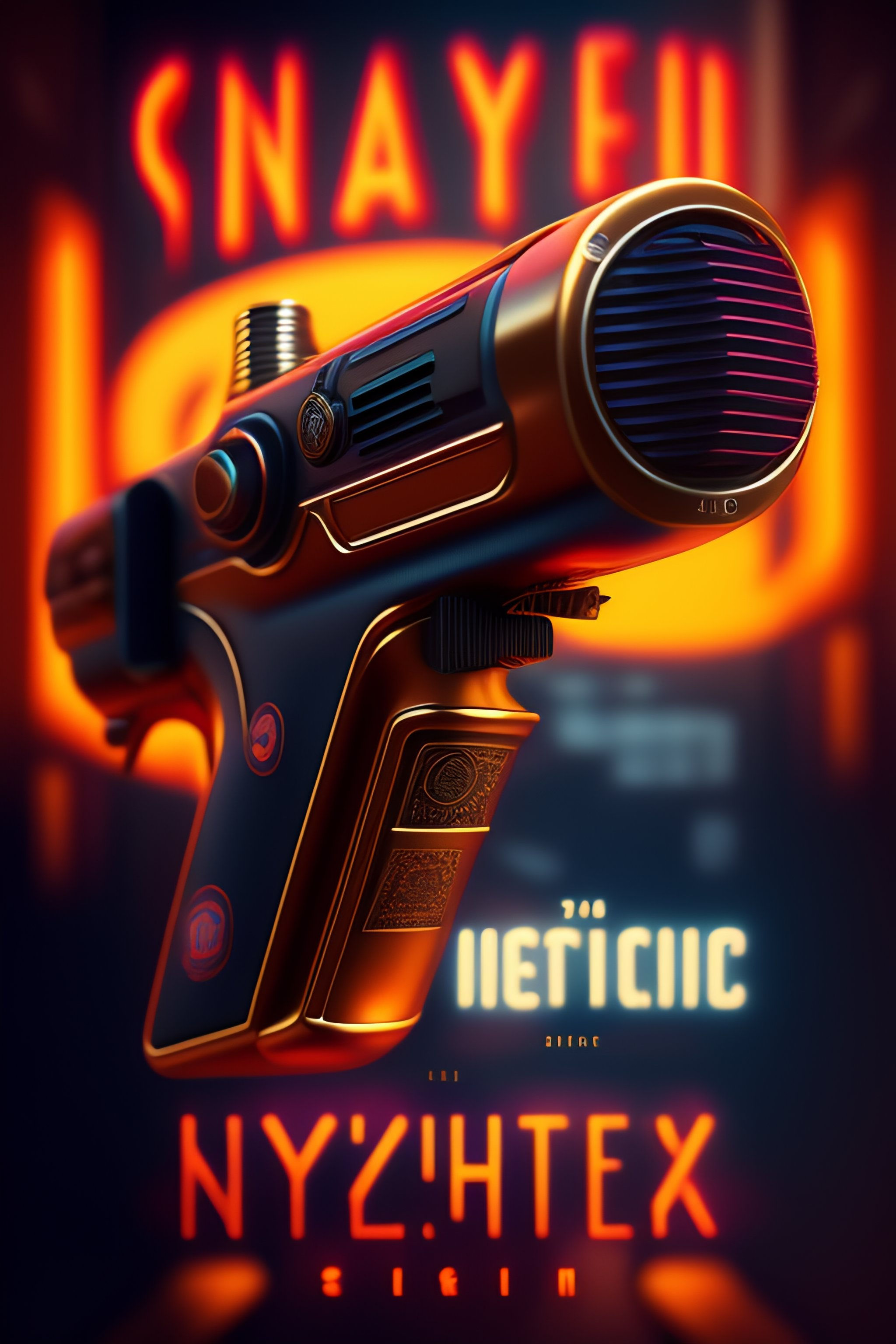 Wallpaper #CWfV7pIBSpphPi3-jF_J332 Lexica Style Medium Shot 1920s Poster Object Raygun Pistol