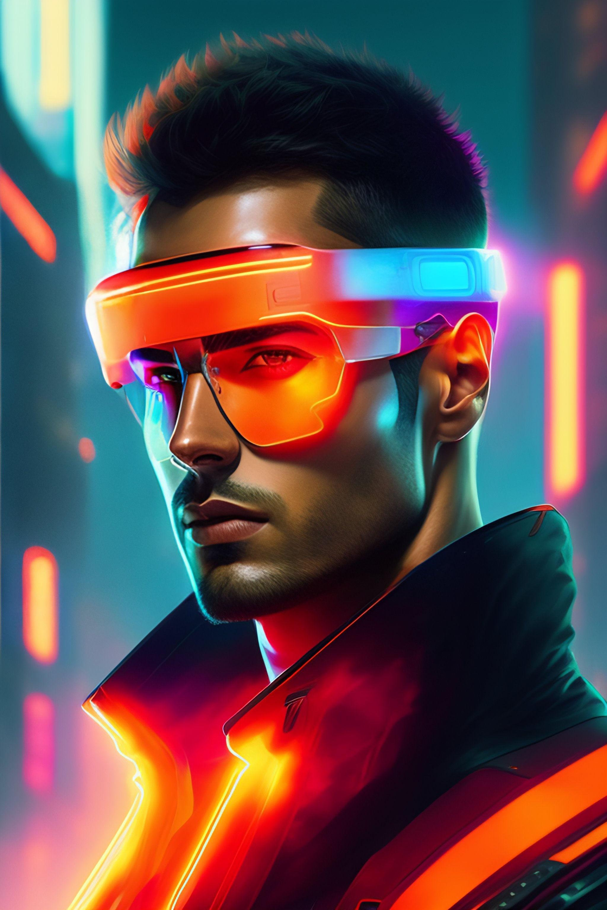 Wallpaper #-63cMZMBKf019FdaOxFD25 Lexica Theo James as Cyclops Cyberpunk Futuristic Neon by Ismail