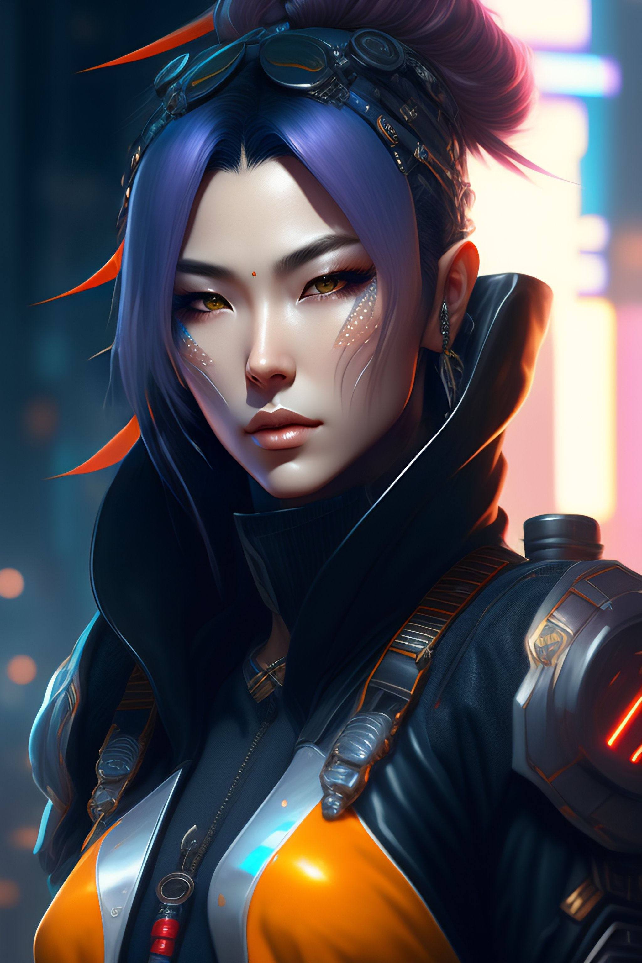 Wallpaper #ufvug5cBx-Hc5Y201a7E143 Lexica Portrait of a Cyberpunk Cyborg Ninja Third Person Dd Sci