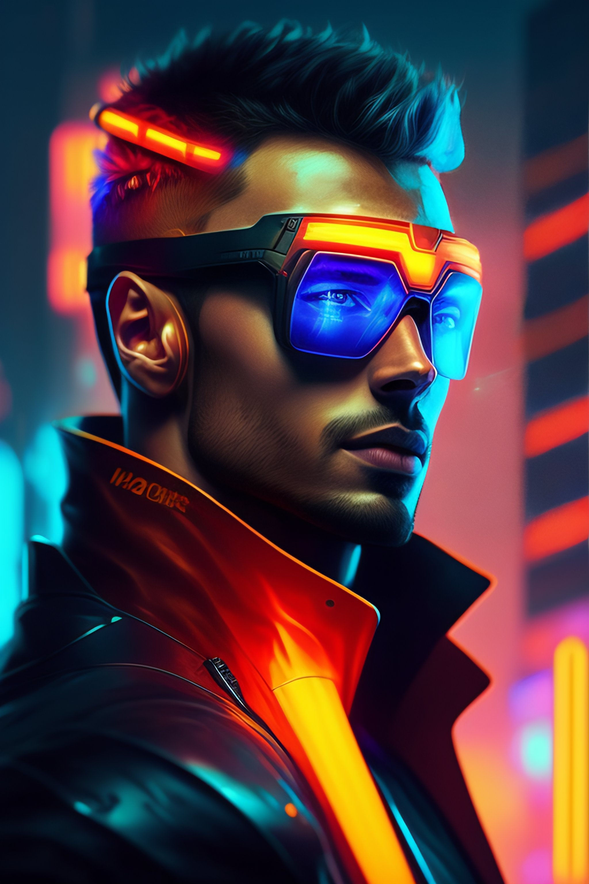 Wallpaper #-63cMZMBKf019FdaOxFD32 Lexica Theo James as Cyclops Cyberpunk Futuristic Neon by Ismail